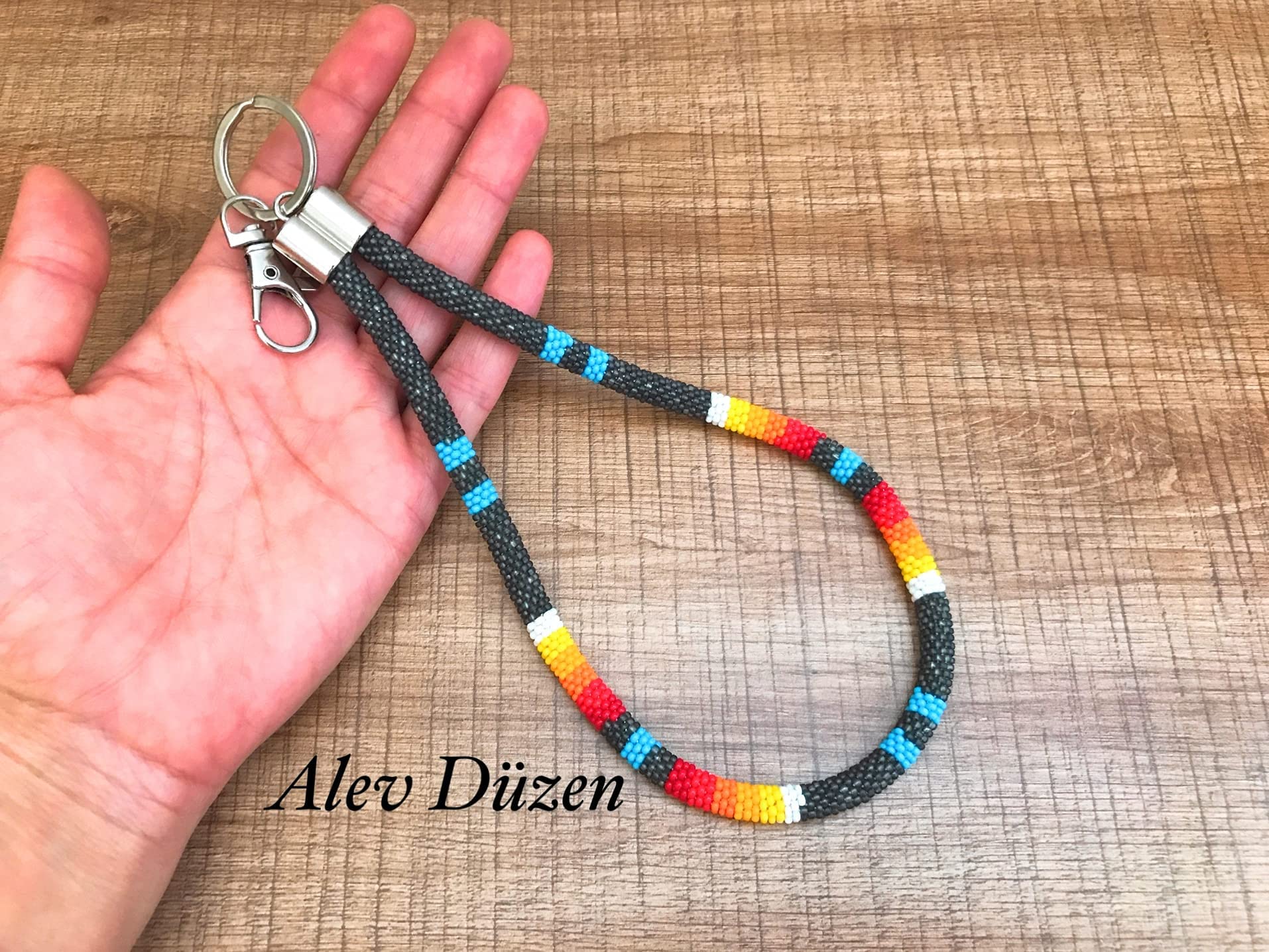 Handmade Native American Style Beaded Keychain - ID Holder, Card Holder, Key Fob, Purse Charm for Women & Men - Perfect for Keys, Wallets, Backpacks & Gifts