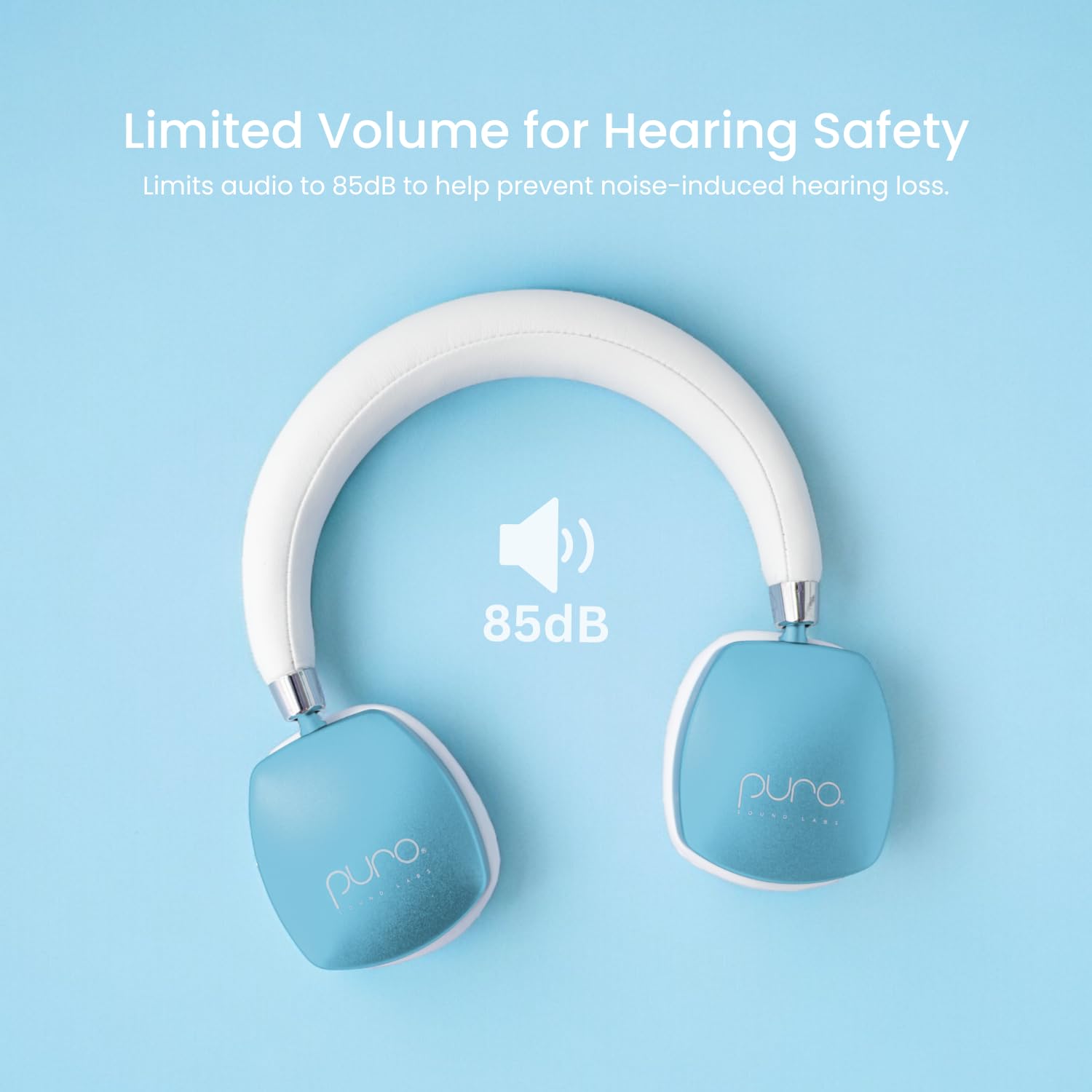 Puro Sound Labs PuroQuiet Plus Kids Bluetooth Headphones with Active Noise Cancelling - Volume Limited Safe Listening, Built-in Mic & Studio Sound - Lightweight On-Ear Design for School, Travel & Learning (Teal)