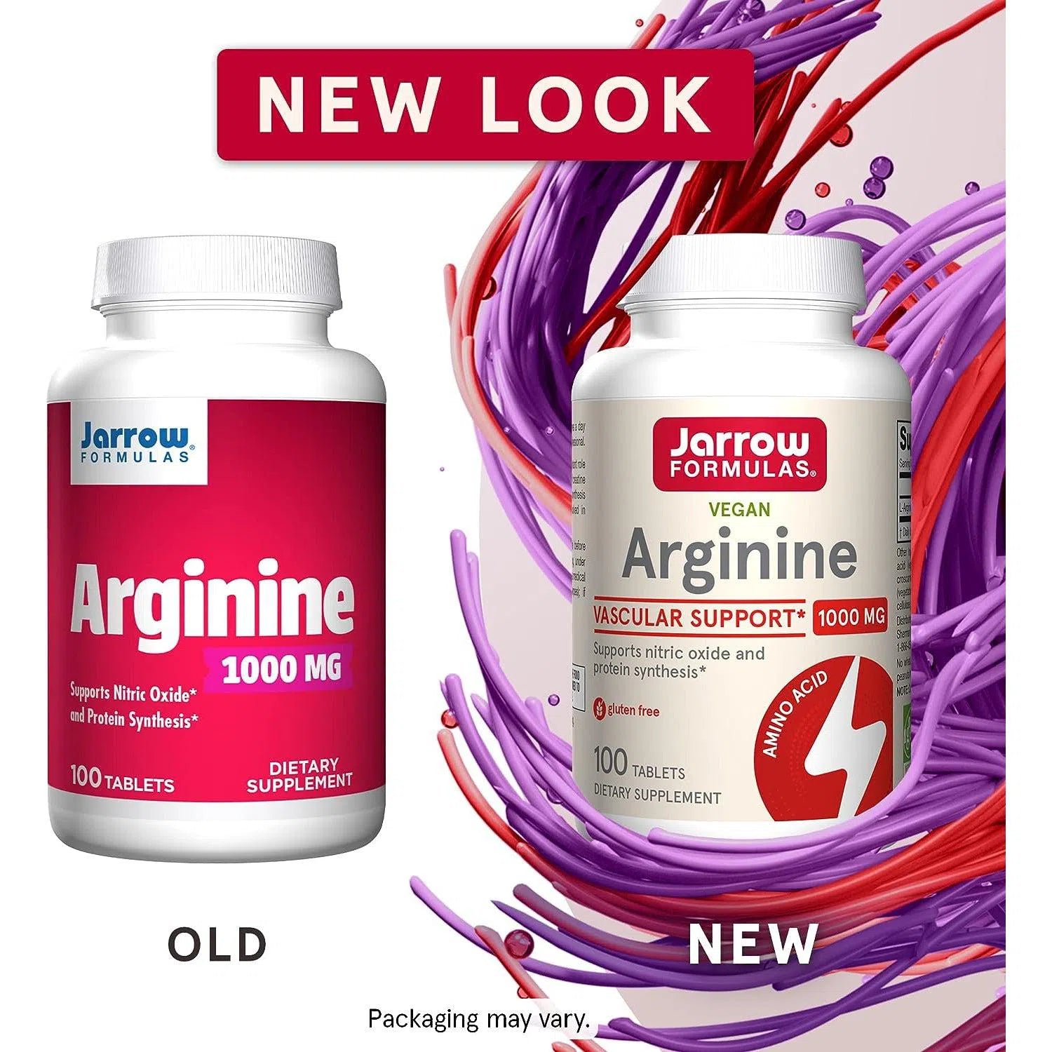 Jarrow Formulas Arginine 1000 mg Supplement - Supports Heart Health, Blood Circulation & Athletic Performance - Nitric Oxide Booster for Workout, Exercise & Cardiovascular Support (120 Capsules)