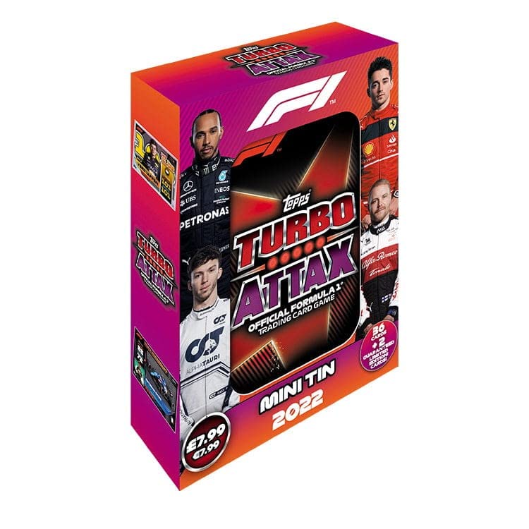 2022 Topps Formula 1 Turbo Attax Trading Cards - Red Collector's Tin with 38 Cards, 2 Limited Edition & 3 Exclusive Master vs. Apprentice Cards | F1 Collectibles for Racing Fans & Card Game Enthusiasts | Perfect for Gifts, Tournaments & Memorabilia Collections
