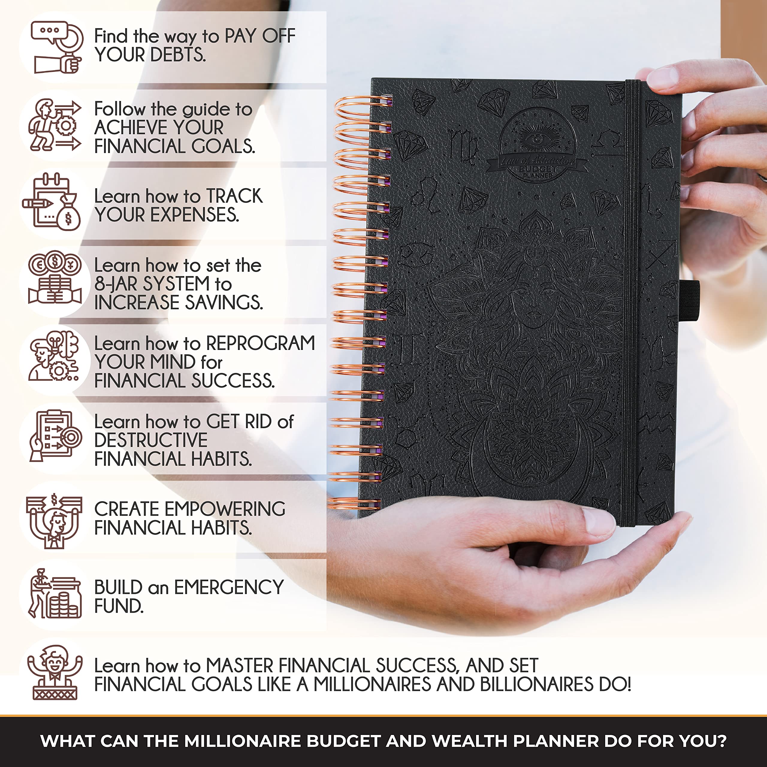 2025 Spiral Budget Planner & Monthly Bill Organizer with Pockets – Financial Journal, Debt Tracker for Bill Payments & Savings | 12-Month Money Management System for Financial Freedom | Perfect for Personal Finance, Home Budgeting & Expense Tracking