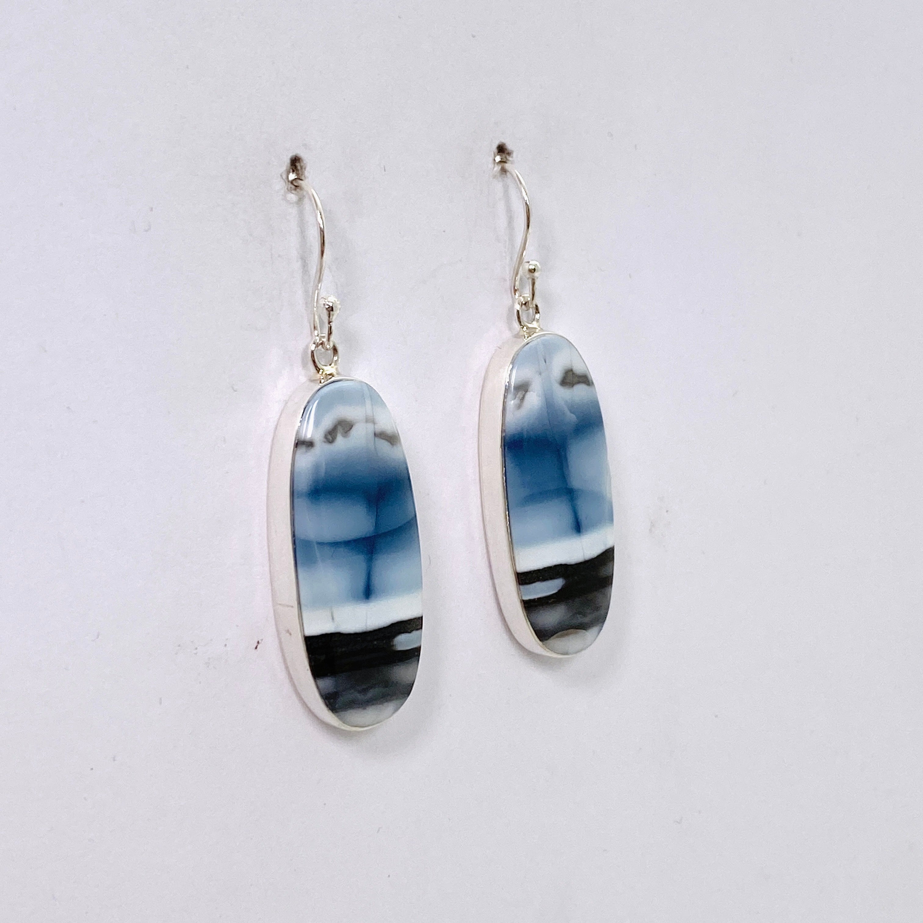 Blue Owhyee Opal Oval Cabochon Earrings KEGJ1535 - Handmade Gemstone Jewelry for Women, Gift for Her - Perfect for Weddings, Parties & Special Occasions