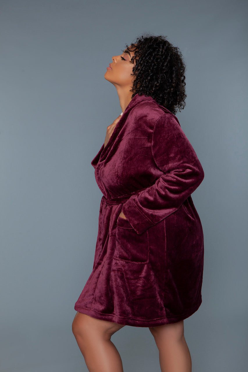BeWicked Women's Kaylee Robe 2259 - Sexy Lingerie Robe for Women, Soft Satin Kimono with Lace Trim, Plus Size Nightwear - Perfect for Boudoir, Bridal Shower & Romantic Nights