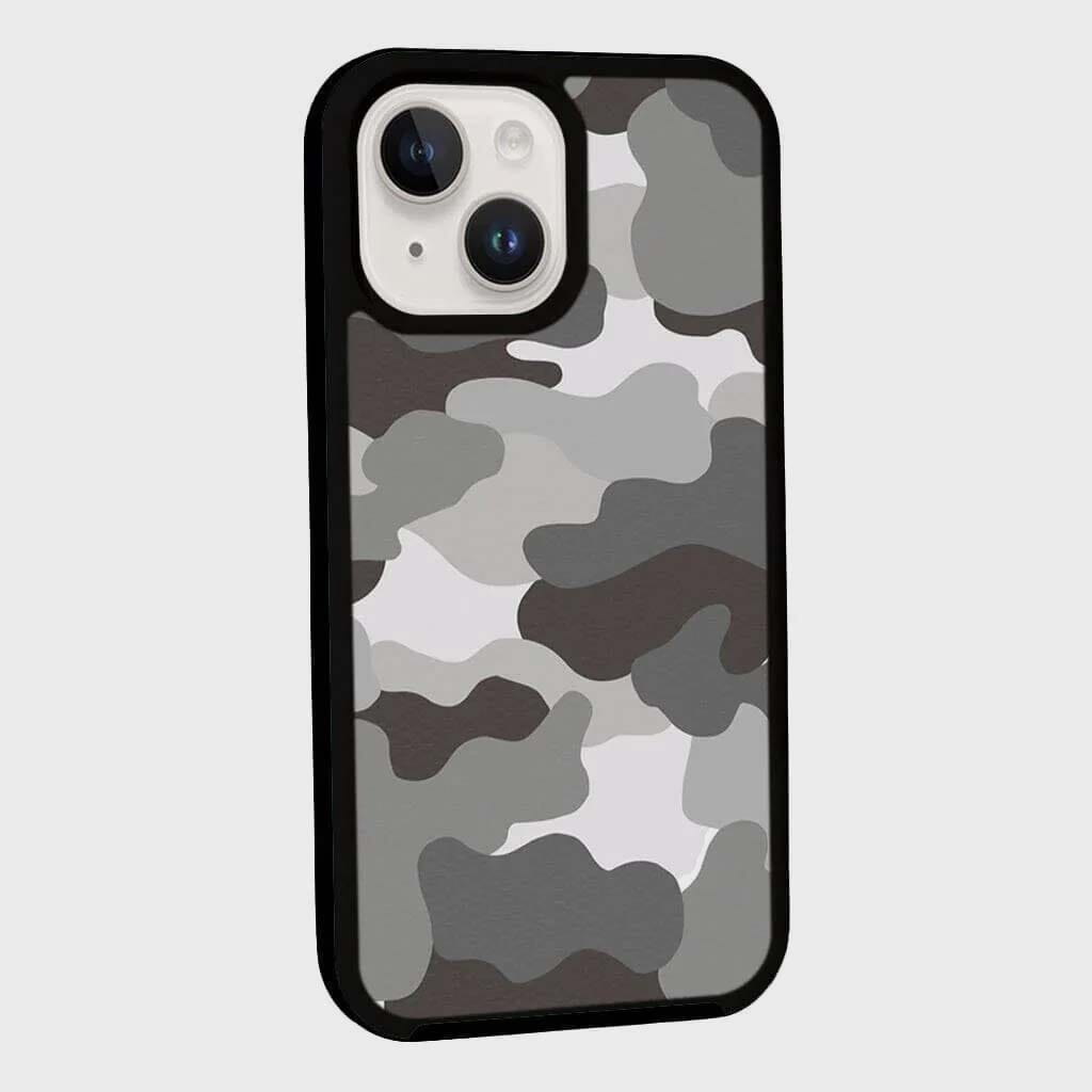 MagSafe iPhone 14 Case - Military Grey Camo Design | Slim Protective Cover with Strong Magnets | Perfect for Outdoor Adventures & Daily Use