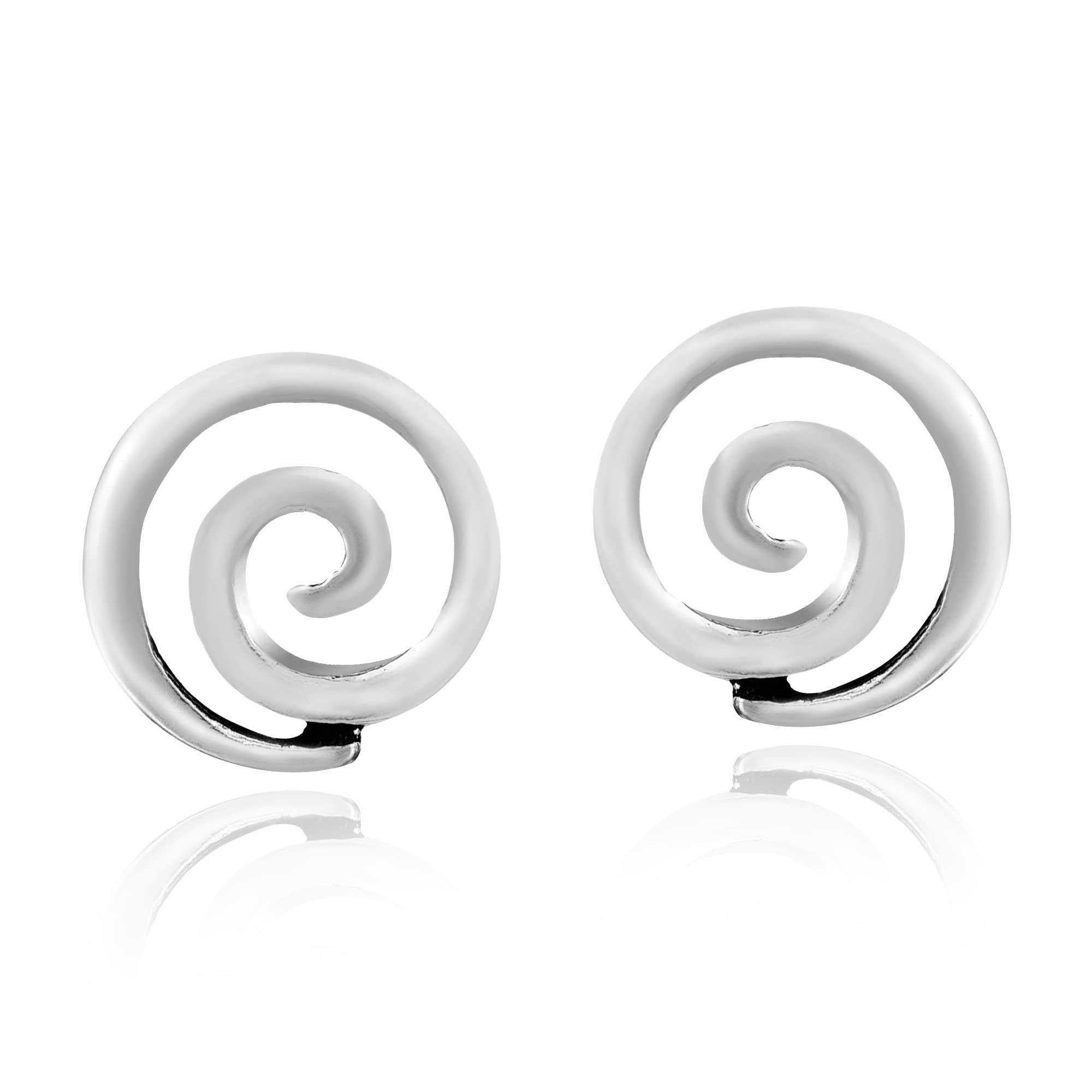 Aeravida Radiant Spiral .925 Sterling Silver Stud Earrings for Women - Hypoallergenic Elegant Stud Earrings for Daily Wear, Gift Giving & Special Occasions