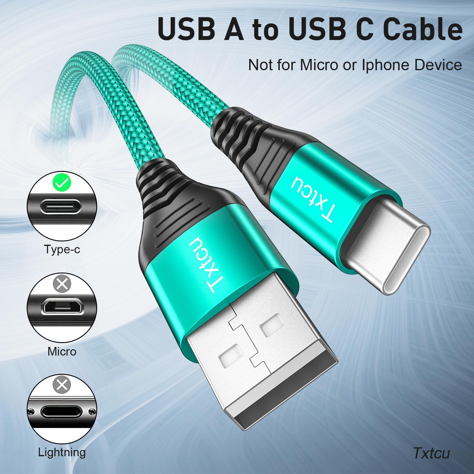 Fast Charging USB C Cable 3.1A [2-Pack 3.3ft & 10ft] Braided Type C Charger Cable for Samsung Galaxy S21/S20/S10/A53/A22/A71/A03s/Note 10/9, LG, PS5 Controller, Nintendo Switch - Perfect for Gaming, Travel & Home Charging