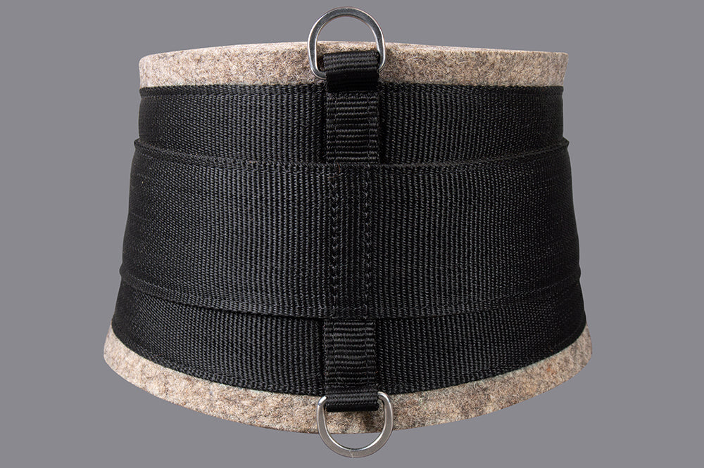 36 Inch Heavy Duty Western Horse Saddle Girth Cinch - Durable Felt Material in Black/Grey - Perfect for Trail Riding, Ranch Work & Equestrian Training
