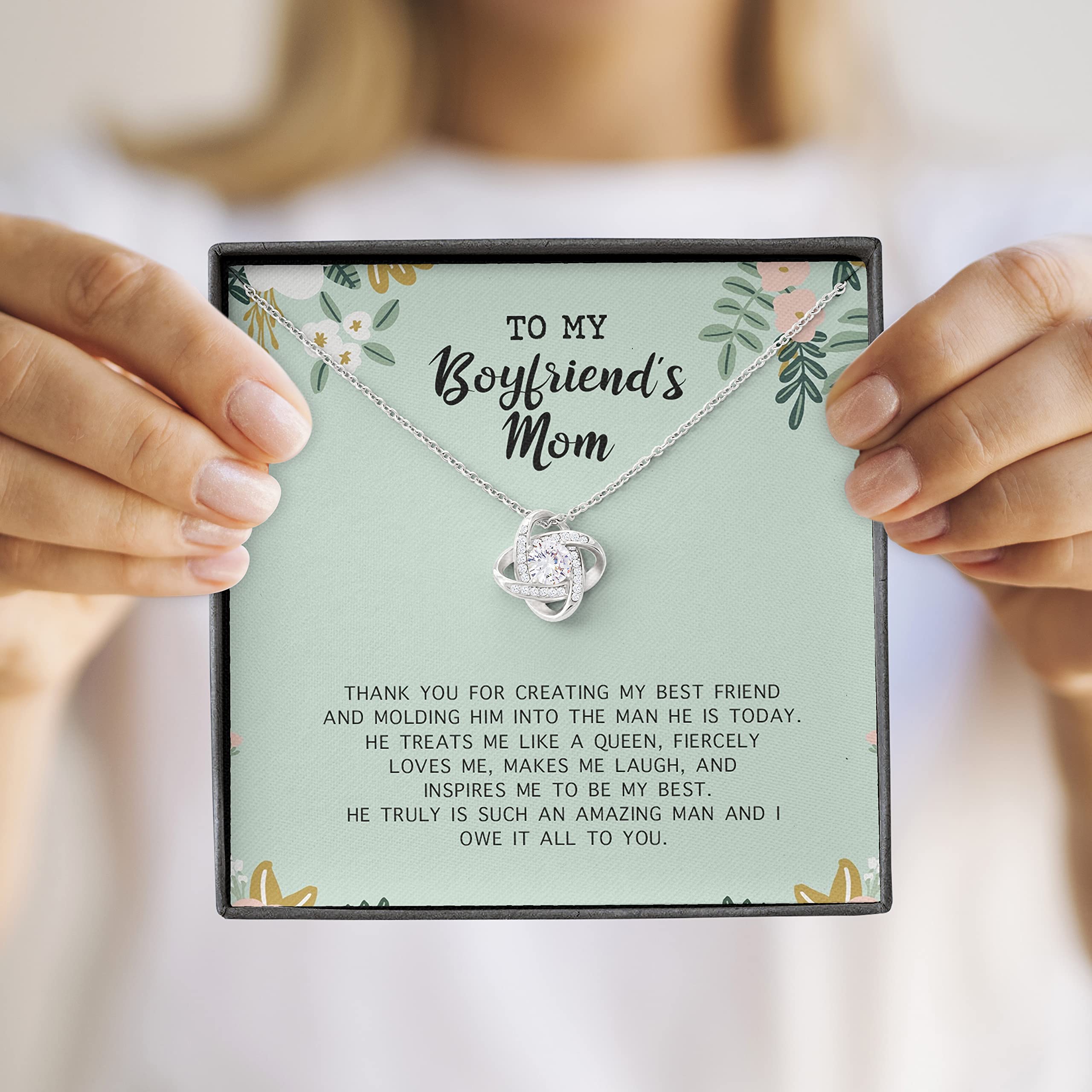 To My Boyfriend's Mom Necklace - Heartfelt Jewelry Gift for Mother-in-Law, Birthday, Christmas, Thanksgiving & Valentine's Day - Perfect for Special Occasions & Family Bonding