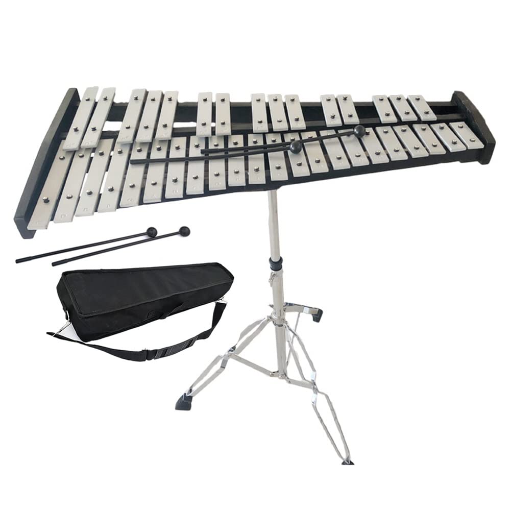 37-Key Glockenspiel Xylophone Percussion Instrument Kit with Adjustable Stand, Mallets & Carrying Bag - Perfect for Music Class, Band Practice & Kids Musical Education