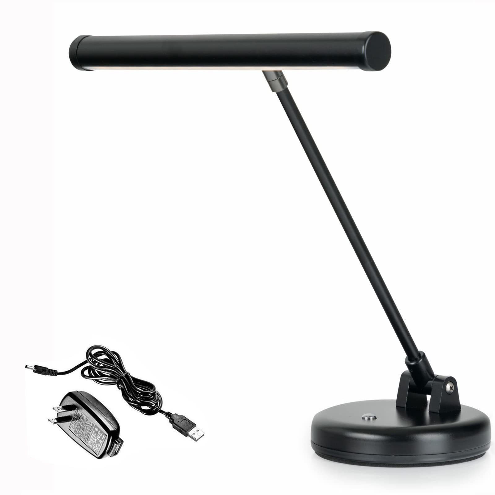 Vantone LED Piano Light for Upright Pianos - Adjustable Durable Aluminum Alloy Desk Lamp with Brightness Control for Sheet Music Illumination, Reading, Studying & Working (Black) - Perfect for Home Practice, Music Lessons & Concerts