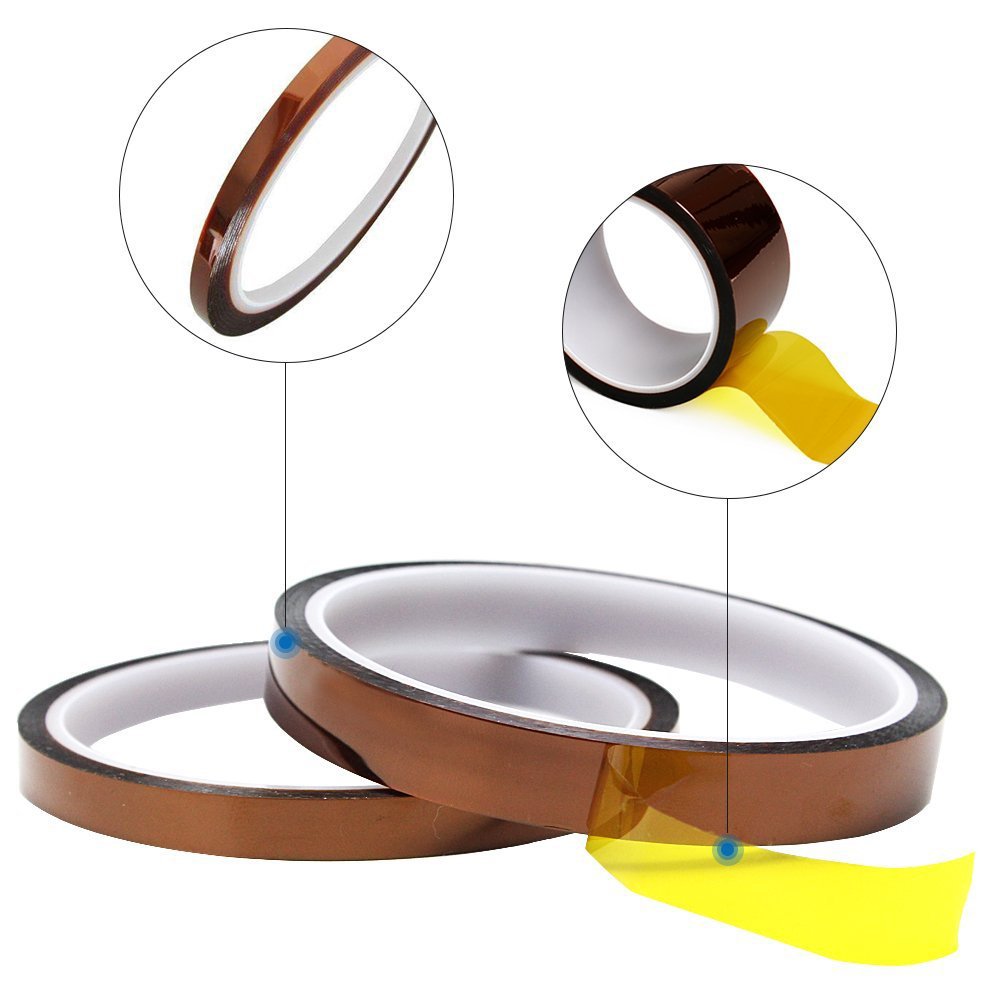 Ximimark 2mm x 100ft High Temperature Heat Resistant Polyimide Kapton Tape - 2 Pack for Electronics, 3D Printing, PCB Repair and DIY Projects