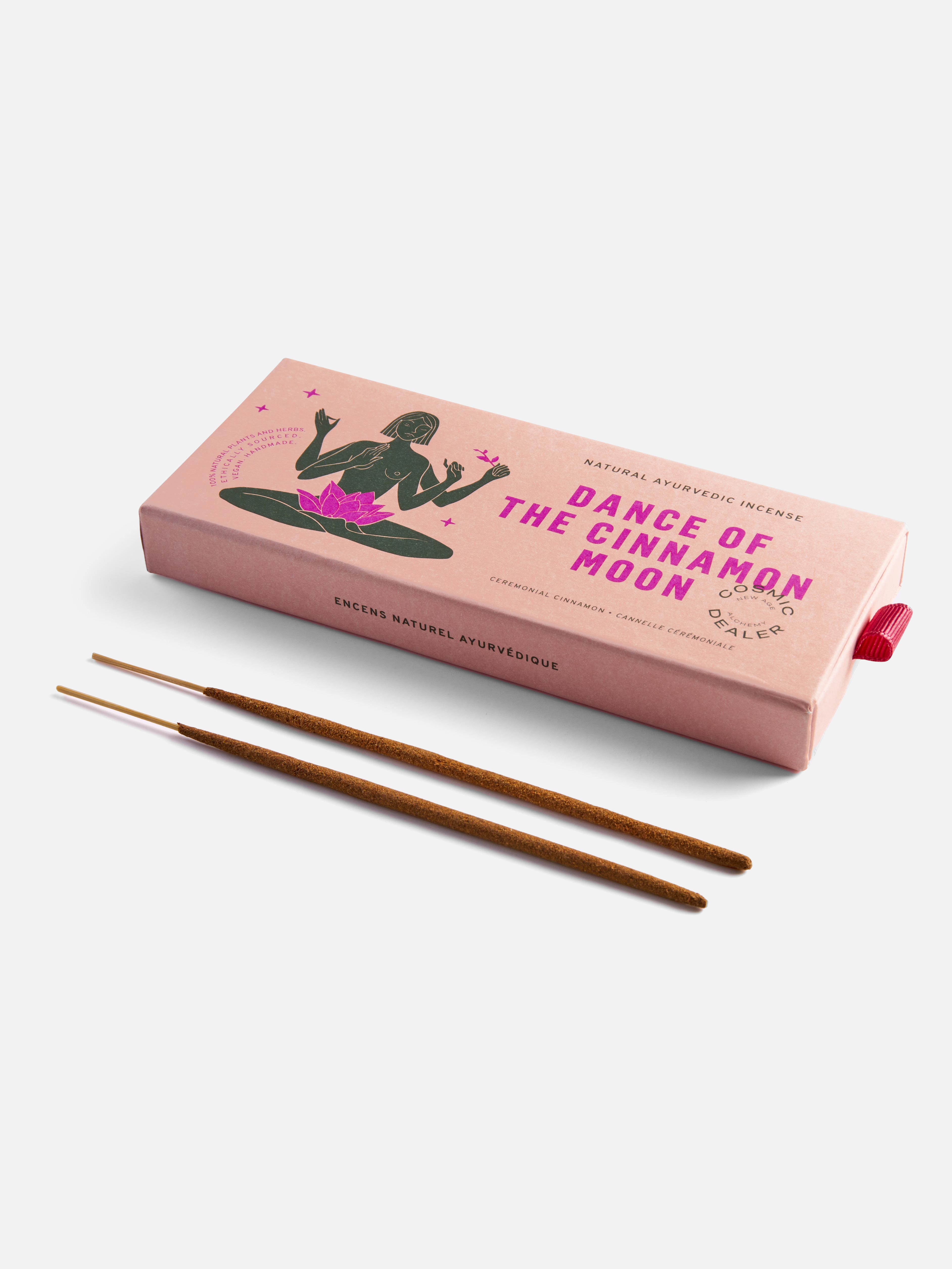 Cosmic Dealer Ayurvedic Incense - Dance of the Cinnamon Moon | Natural Aromatic Sticks for Meditation, Yoga & Relaxation | Handmade Spiritual Gift for Home & Temple Use