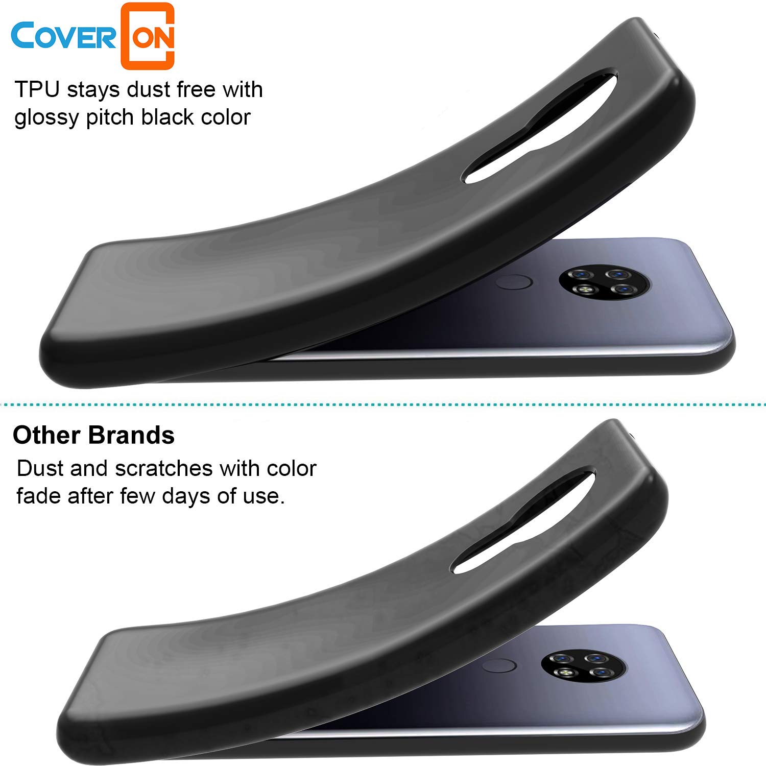 CoverON Slim TPU Case for Cricket Ovation & AT&T Radiant Max - Flexible Soft Phone Cover in Black | Perfect for Everyday Protection & Grip