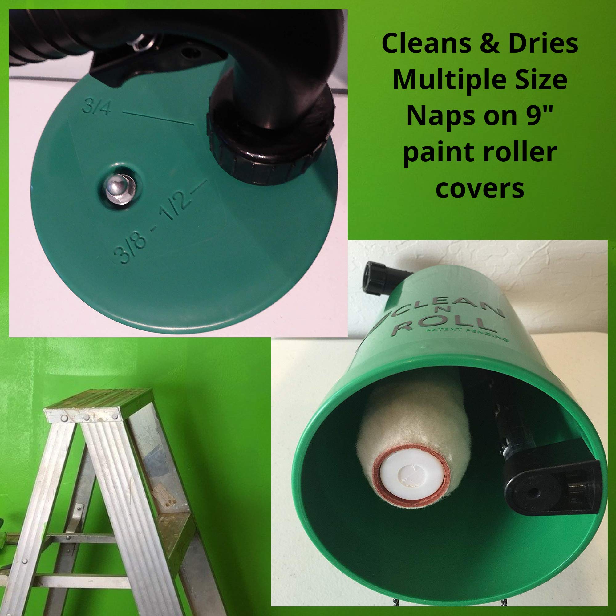 9 Inch Paint Roller Cleaner Tool - Efficient Paint Roller Nap & Sleeve Cleaner with Hose Attachment for Less Mess - Perfect for DIY Painting Projects & Professional Use