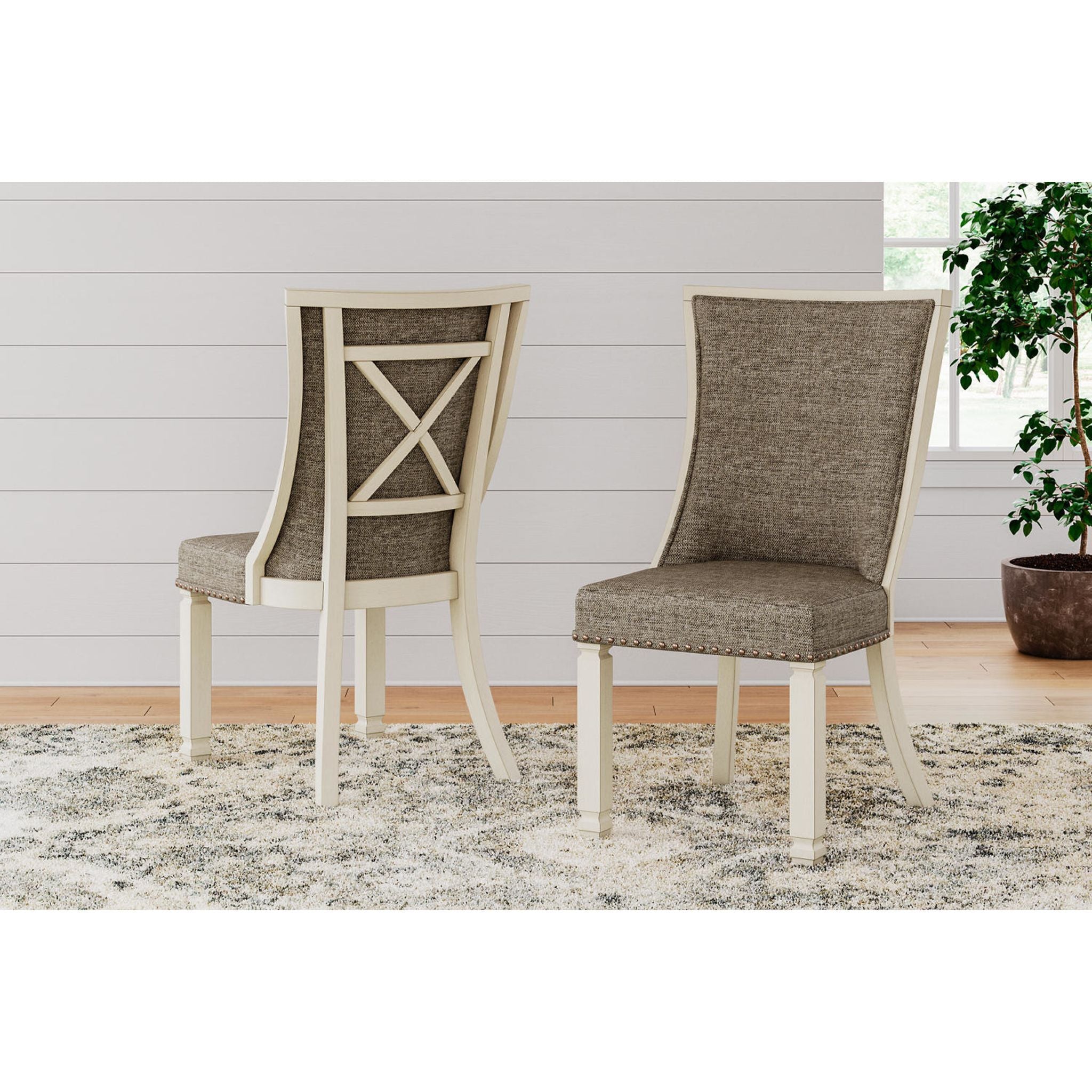 Bolanburg Side Chair - Two Tone Modern Dining Chair (D647-02) for Kitchen, Dining Room, or Office Workspace