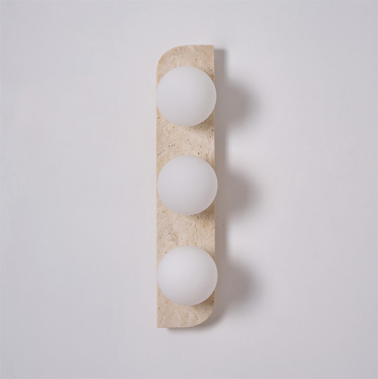 Elysian Travertine Plug-in Wall Sconce - Modern Plug in Wall Light Fixture for Bedroom, Living Room, Hallway & Entryway Lighting