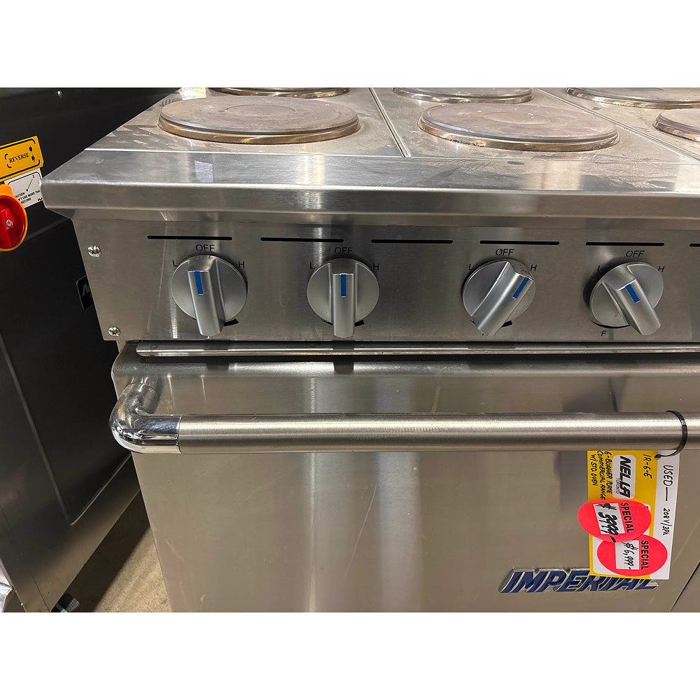 Used Imperial IR 6 E 36 Commercial Electric Range - 6 Burner Stove with Standard Oven, 208V 3 Phase - Perfect for Restaurants, Catering & Commercial Kitchens