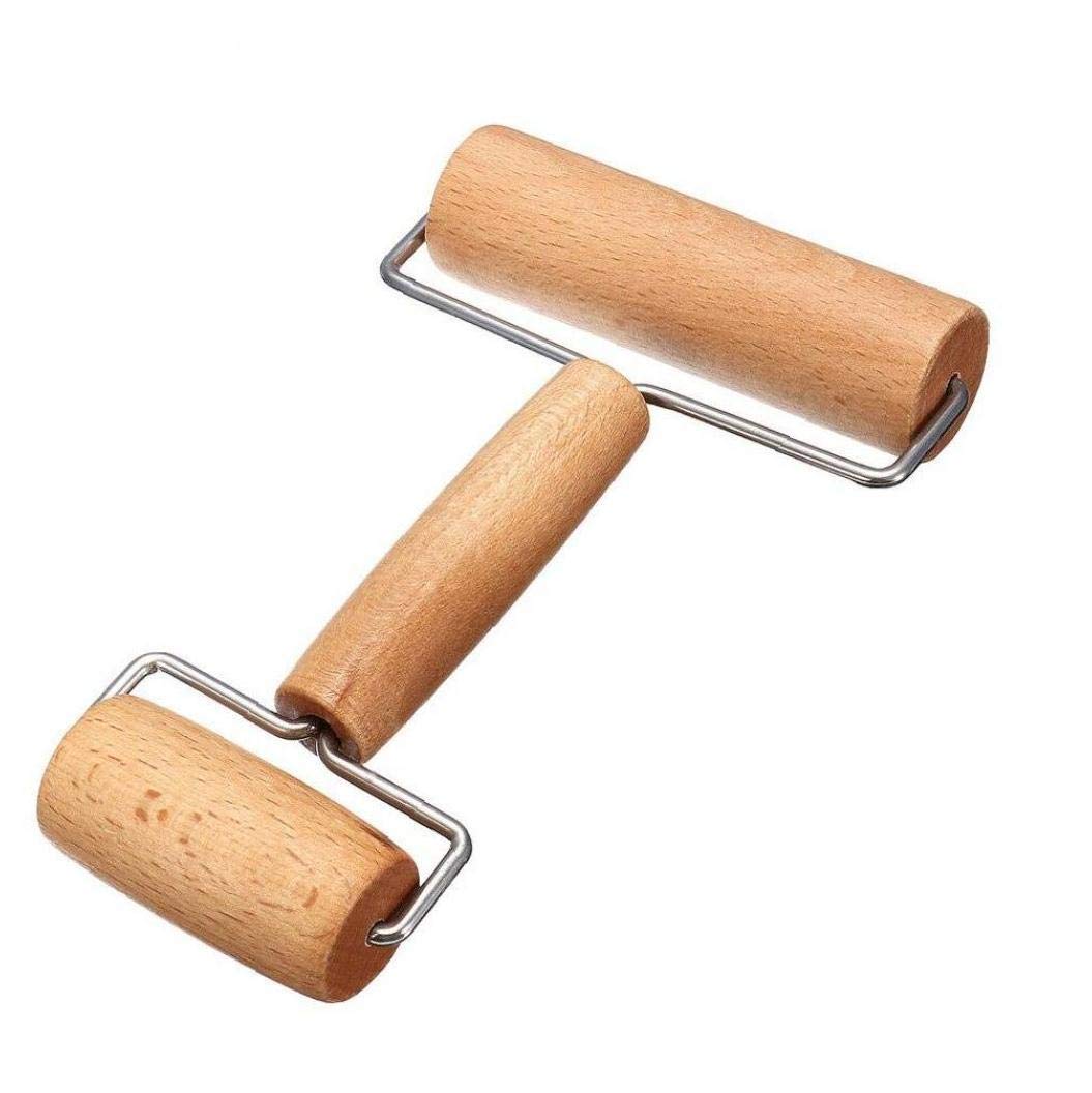 Wooden Double-Sided Dough Rolling Pin for Bread, Pastry, Pie & Pizza Baking - Perfect for Home Kitchens & Professional Bakeries