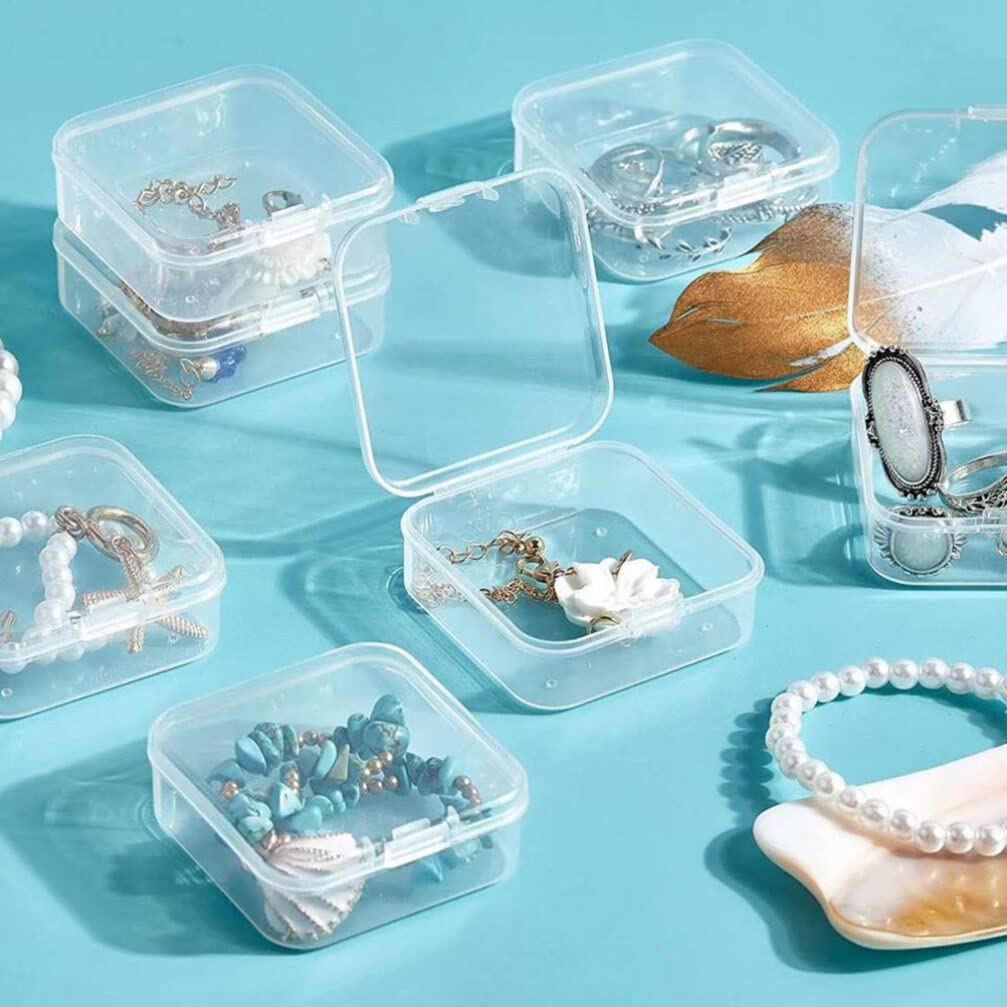 EXCEART Clear Tote Box Grid Storage Organizer for Earrings, Rings & Necklaces - Jewelry Box with Mini Compartments - Perfect for Birthday, Mother's Day Gifts & Jewelry Organization at Home
