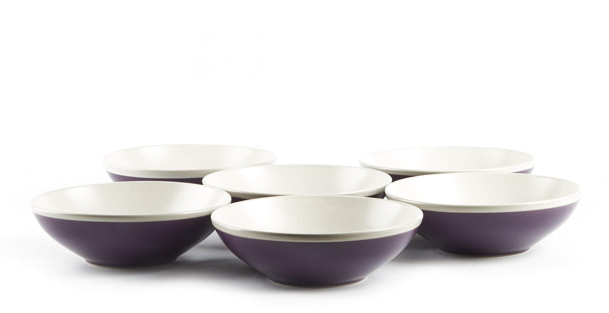 Speckled Stoneware Dinnerware Set 18-Piece - Violet & Ivory for Farmhouse & Rustic Dining | Durable Stoneware Plates, Bowls, Mugs | Perfect for Everyday Use & Entertaining