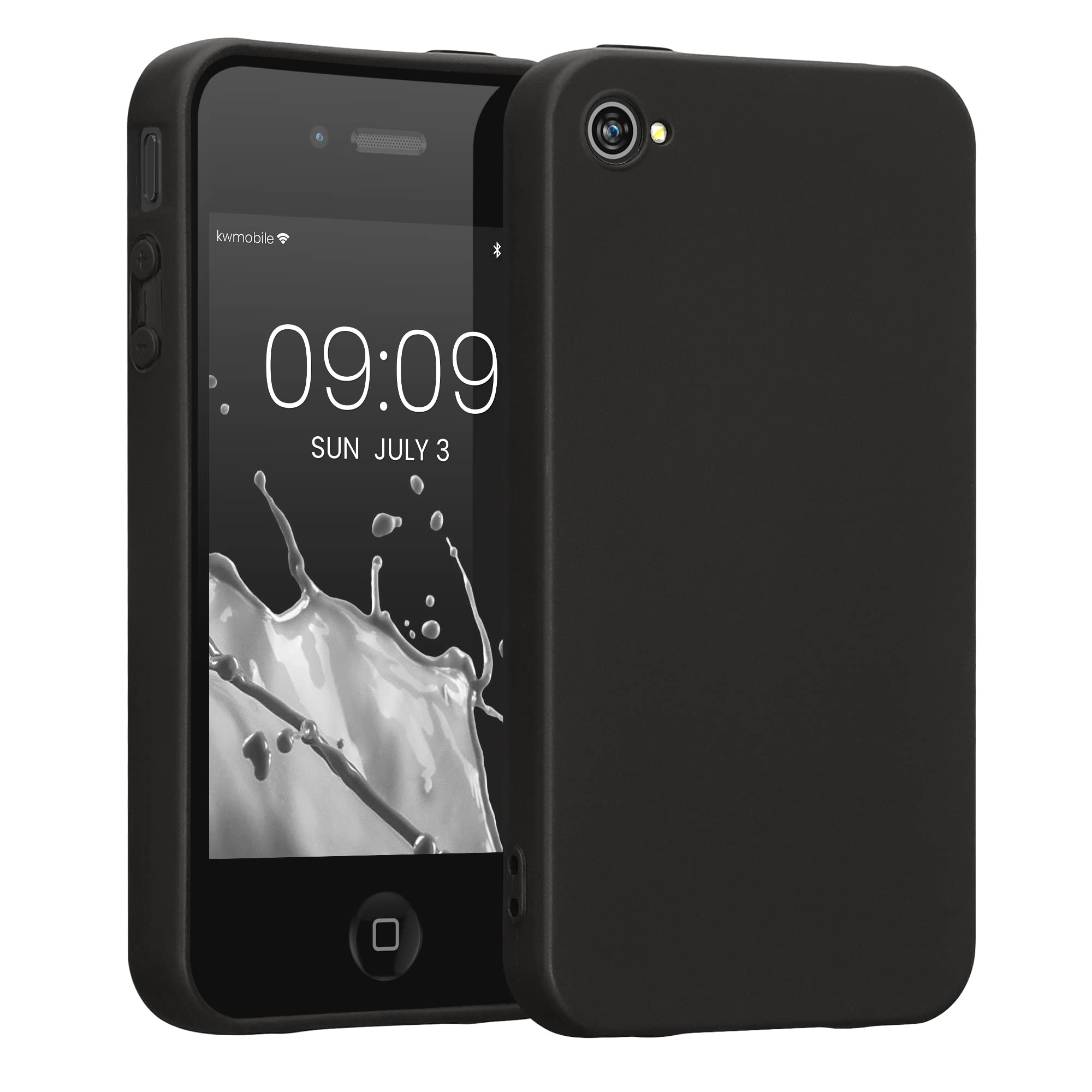 kwmobile Soft Slim Protective TPU Silicone Case for Apple iPhone 4/4S - Shockproof & Scratch Resistant Cover - Perfect for Everyday Use, Work & Travel - Black