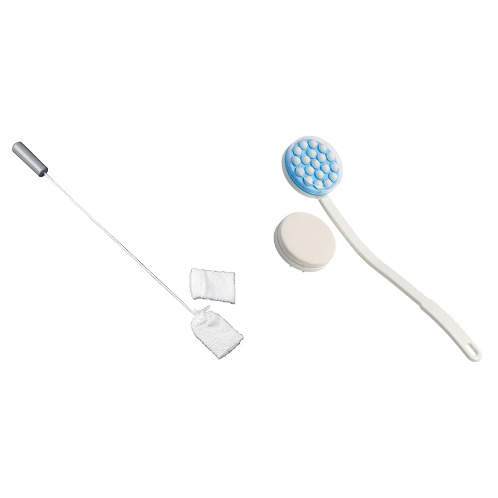 Homecraft Toe Washer & Foot Brush - Long Handle Massage Tool for Back Pain Relief & Lotion Application