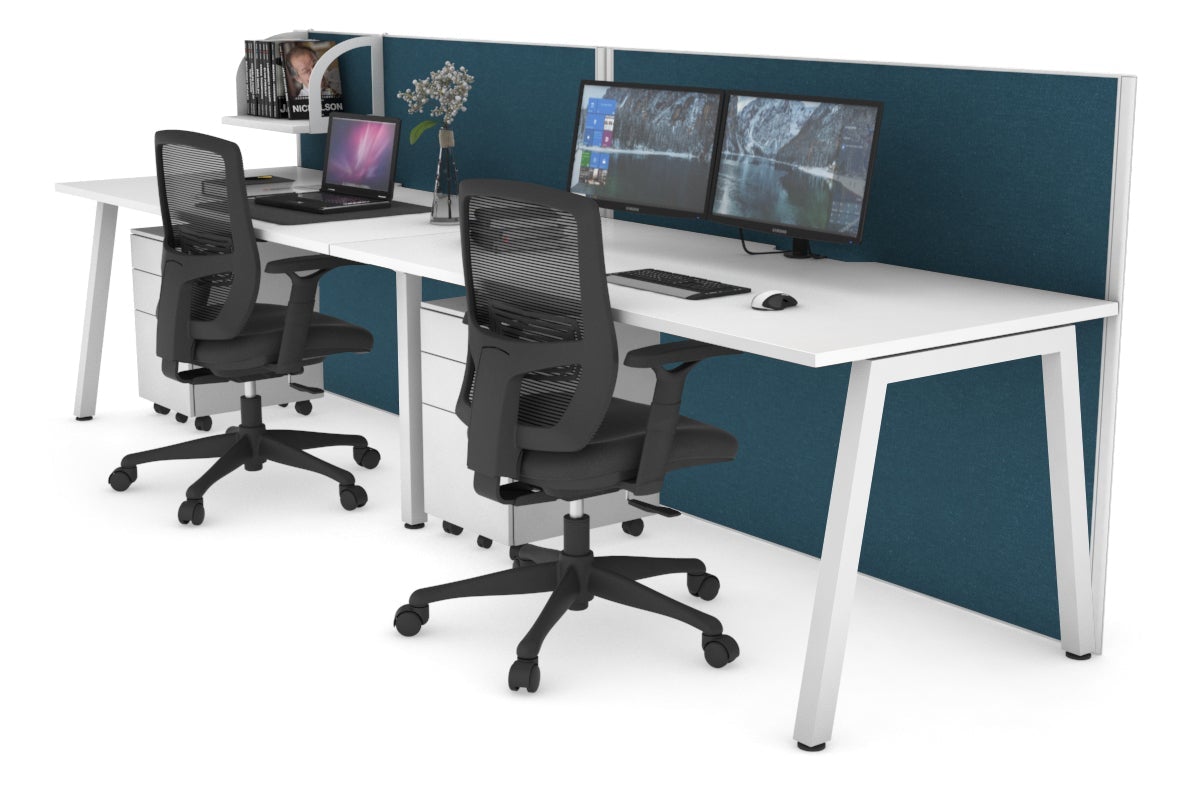 Horizon Quadro 2 Person Standing Desk with Cable Management - 1200L x 800W Office Workstation for Collaborative Workspaces & Home Offices