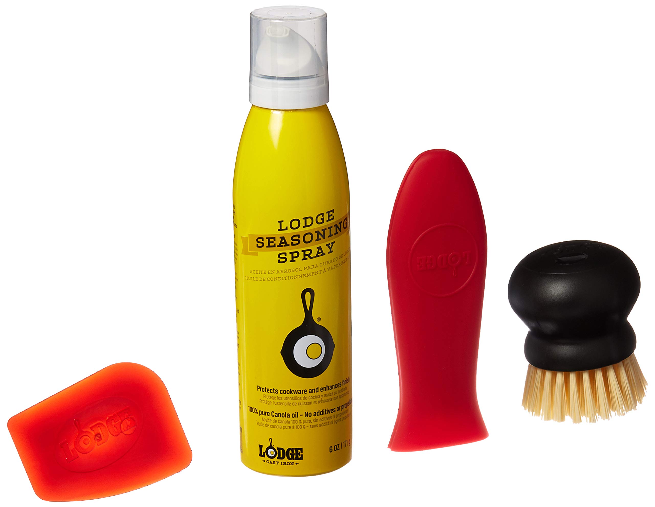 Lodge Seasoned Cast Iron Care Kit - 6 Ounce Oil & Conditioner for Cast Iron Skillets, Pans & Cookware - Perfect for Seasoning, Cleaning & Maintaining Cast Iron at Home or Camping