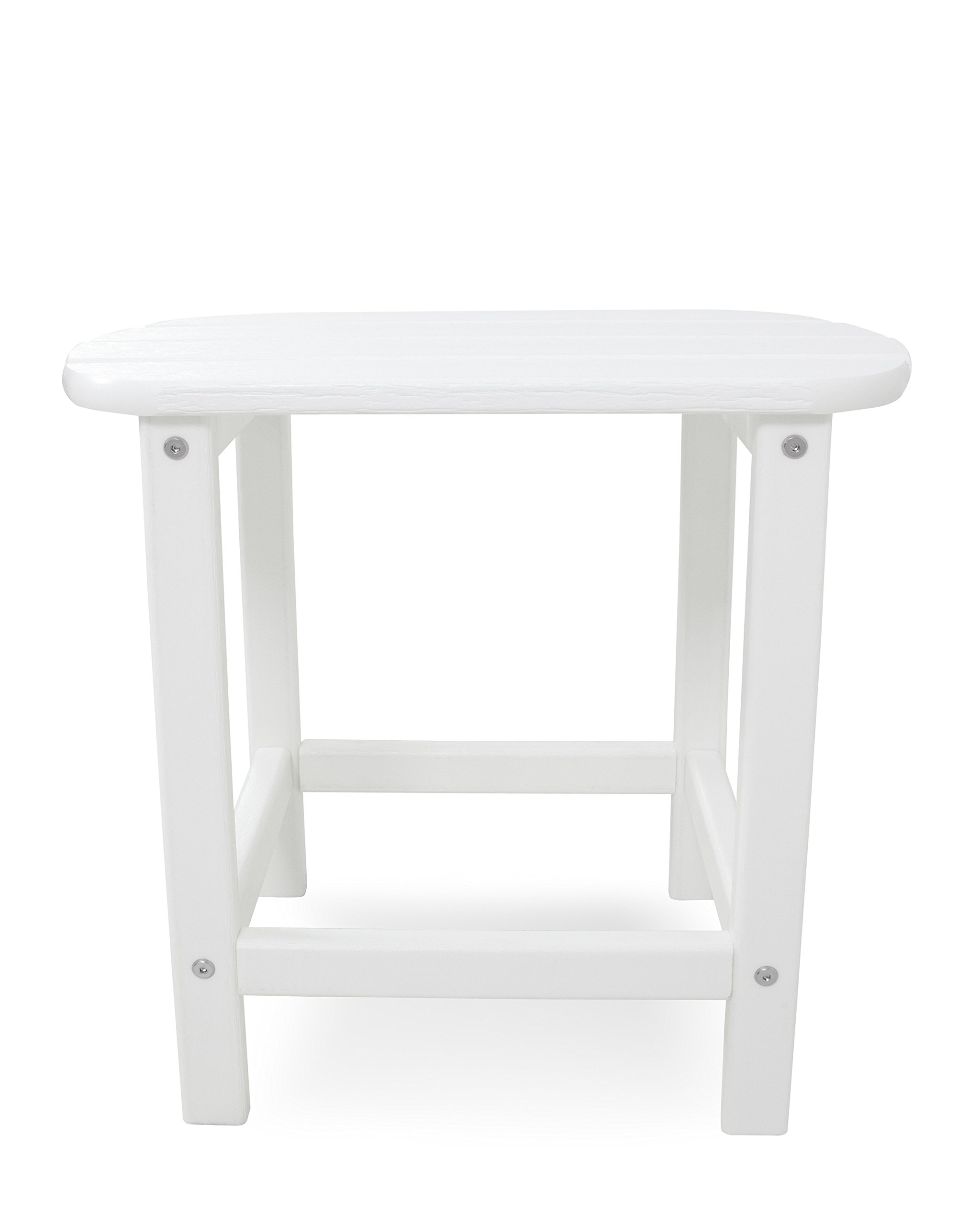 POLYWOOD SBT18WH South Beach 18-Inch White Outdoor Side Table - Perfect for Patio, Poolside, and Garden Decor