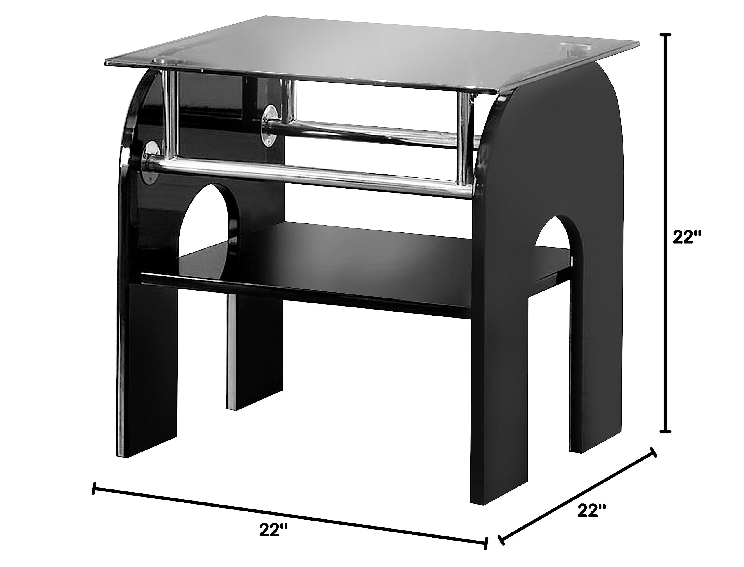 Furniture of America Marino Contemporary End Table - Modern Nightstand for Bedroom, Living Room & Office - Stylish Accent Table with Storage Shelf