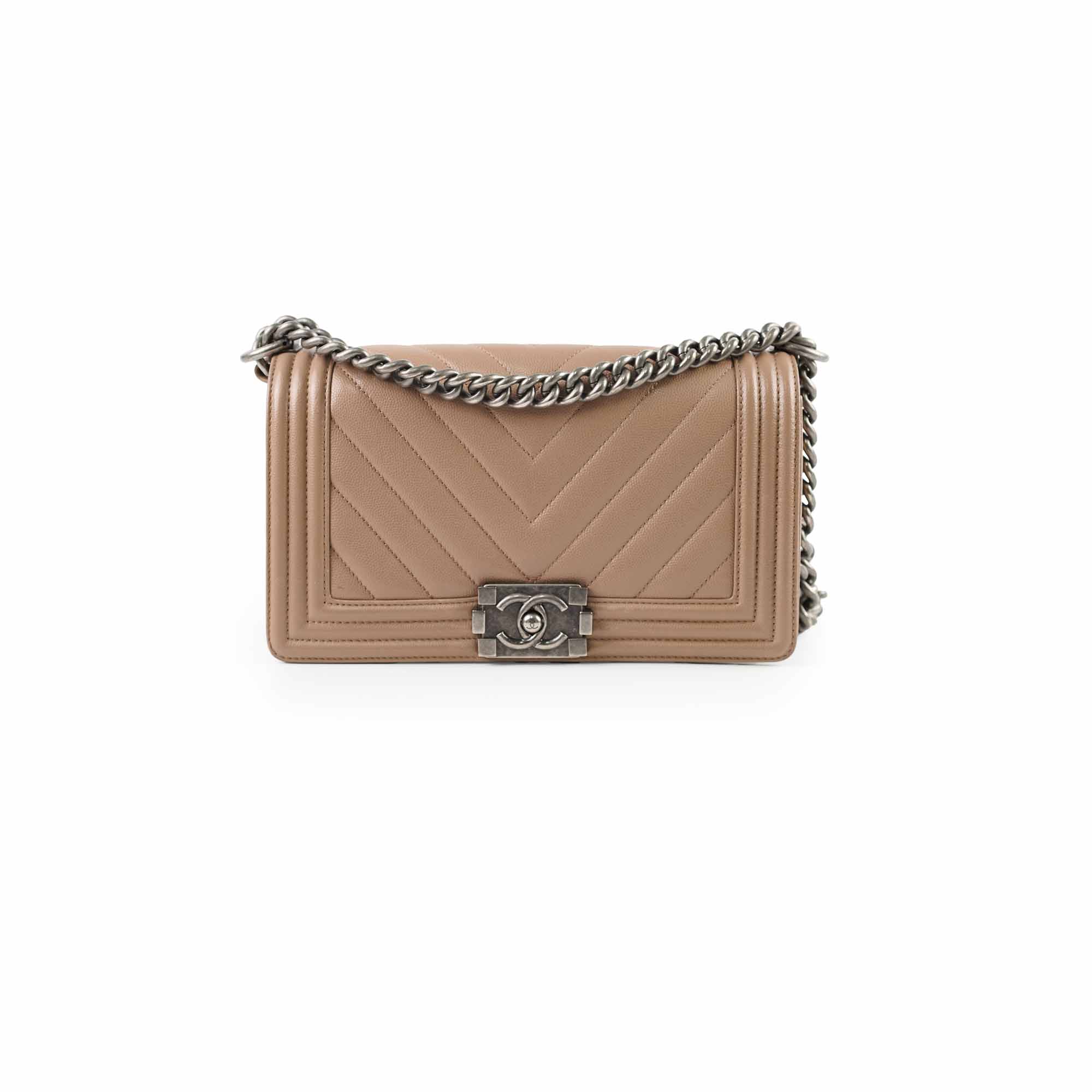 Chanel Old Medium Boy Bag Chevron Dark Pink - Luxury Designer Handbag for Women, Perfect for Parties, Dates & Special Occasions