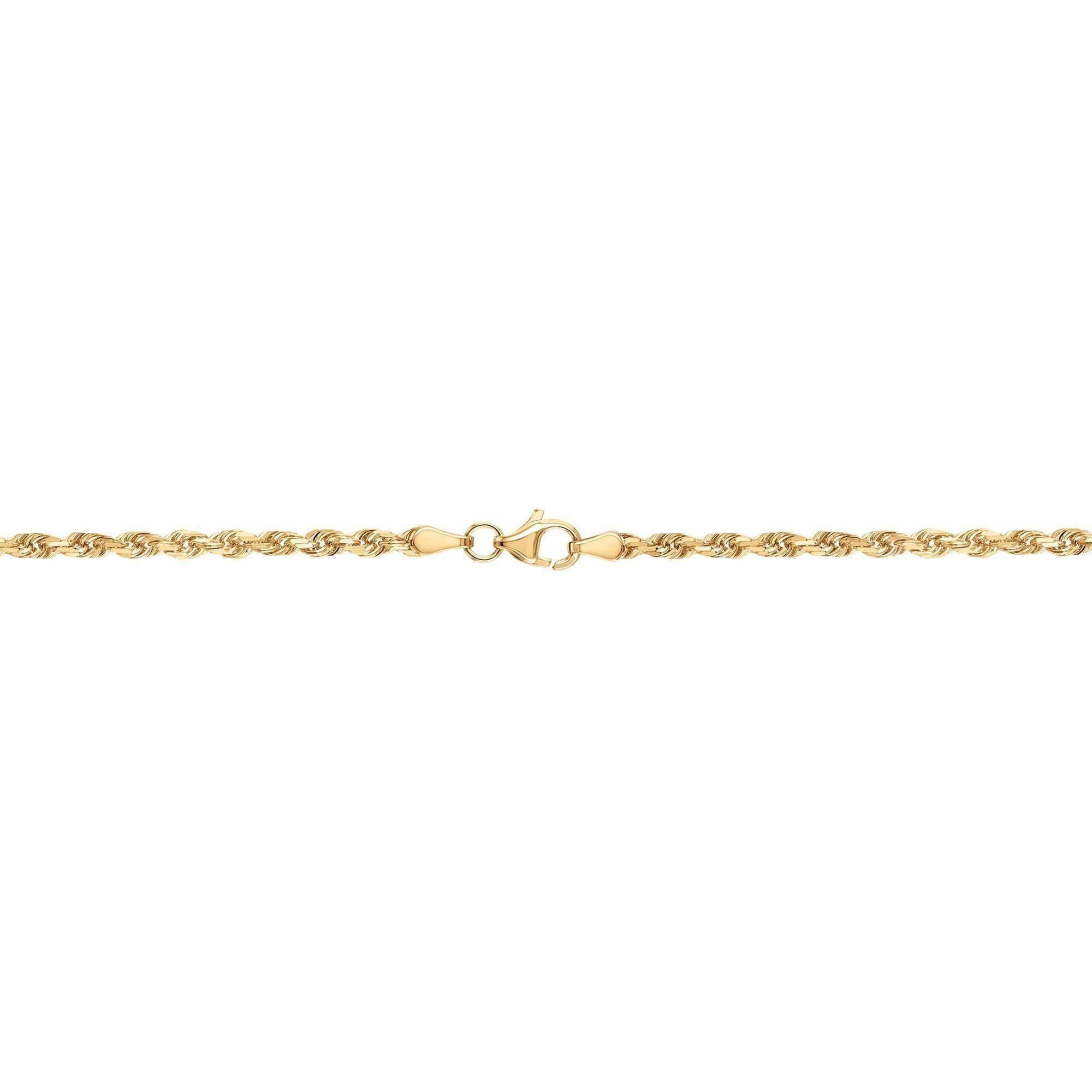 Reeds Yellow Gold Solid Diamond-Cut Rope Chain Bracelet for Women & Men | 3mm Width, 8 Inch Adjustable Length | Luxury Jewelry Gift for Anniversary, Birthday & Special Occasions