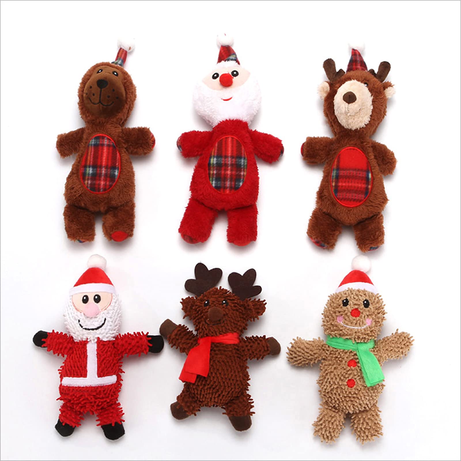 Christmas Dog Toy - Santa Claus Plush Squeaky Chew Toy for Small, Medium & Large Dogs | Interactive Puppy Toy for Holiday Playtime & Training