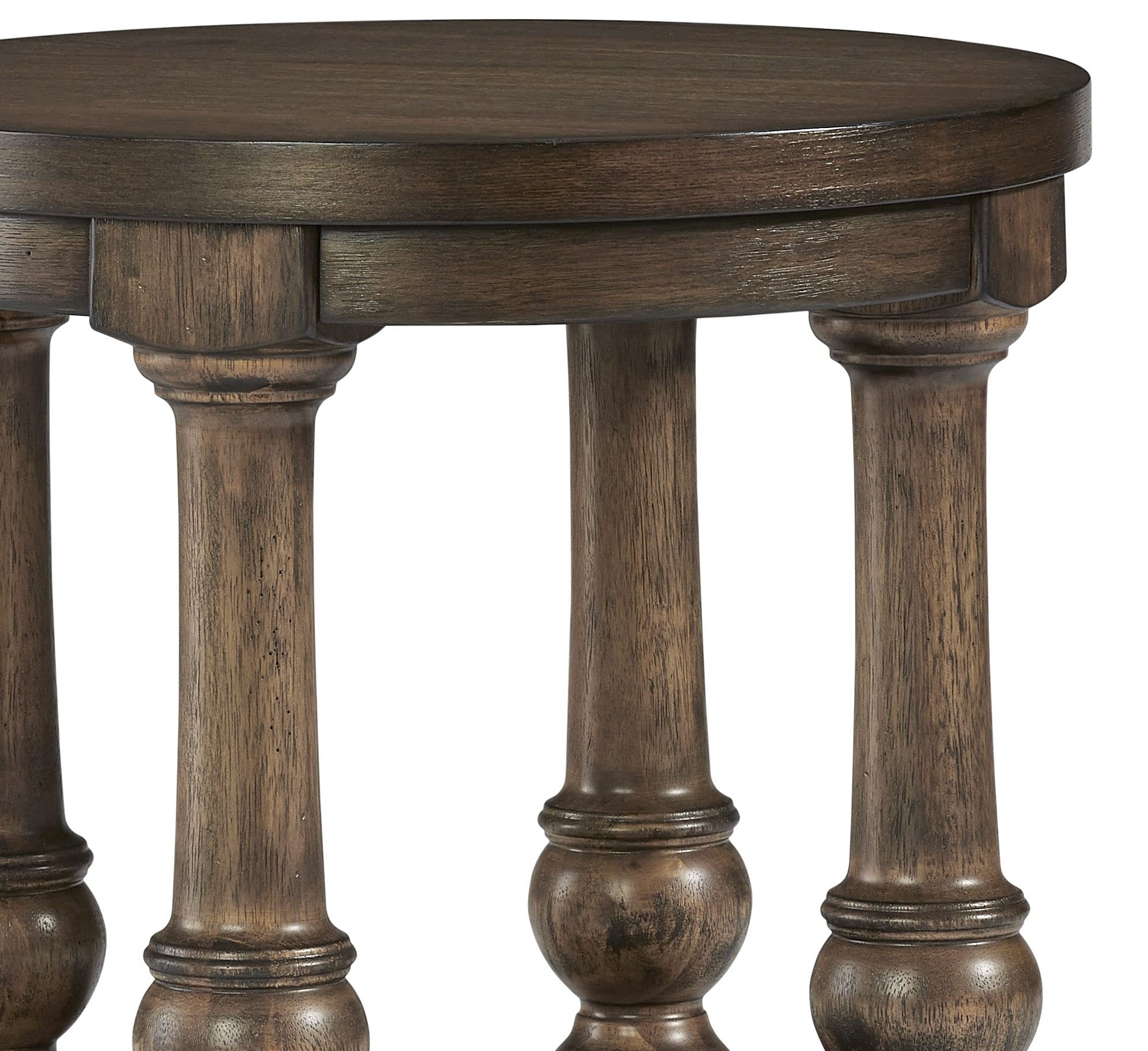 Progressive Wynton Round End Table in Cognac - Stylish Wooden Side Table for Living Room, Bedroom & Office - Perfect for Coffee, Books & Decor