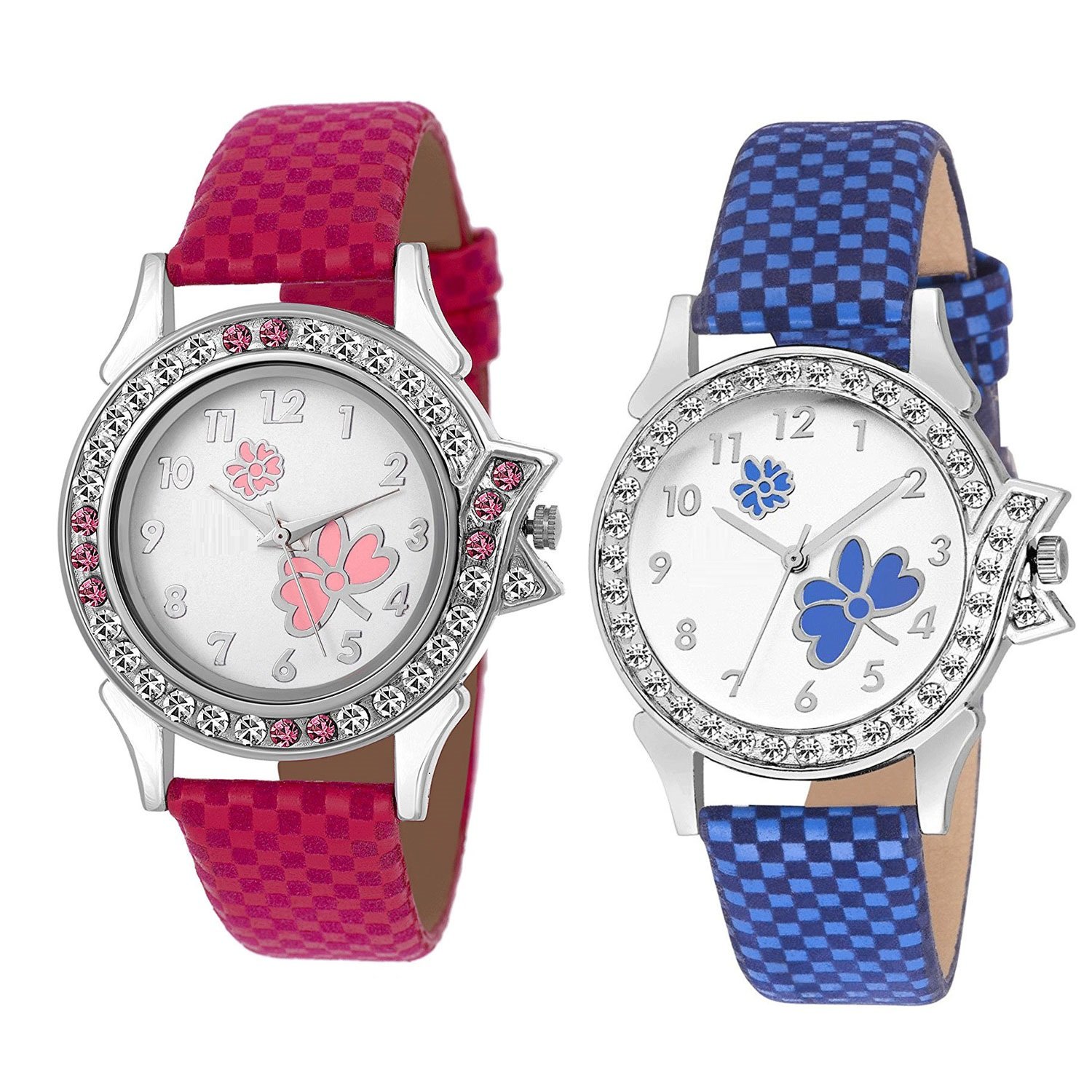 Shopoholic Analog Pink & Blue Dial Women's Watch Combo Pack of 2 (321-323) - Perfect for Everyday Wear, Office & Casual Outfits