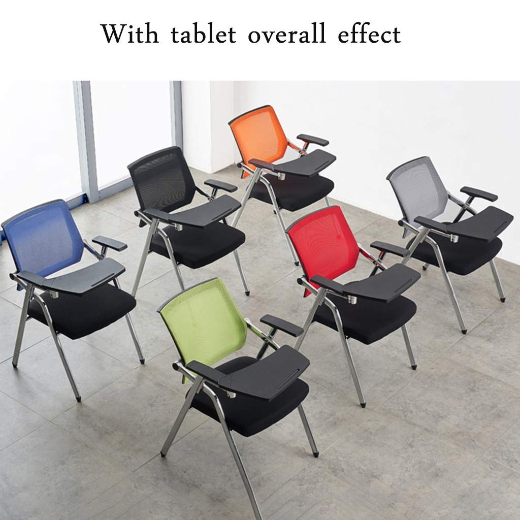 JOYGOOD Folding Conference Chair with Writing Board - Portable One-Piece Student Desk Chair for Training, Meetings & Classrooms (Red, 49x59x87cm) - Perfect for Home Office, School Events & Outdoor Activities