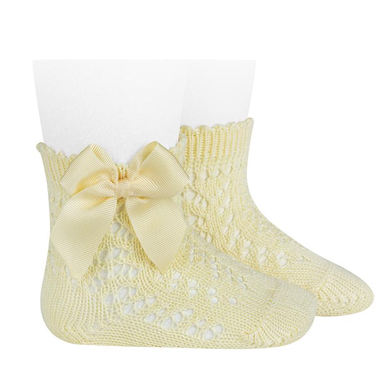 Lemon Ankle Openwork Bow Socks - Women's Fashion Lace Casual Socks for Summer, Spring, and Everyday Wear - Perfect for Outfits, Shoes, and Comfortable Daily Use