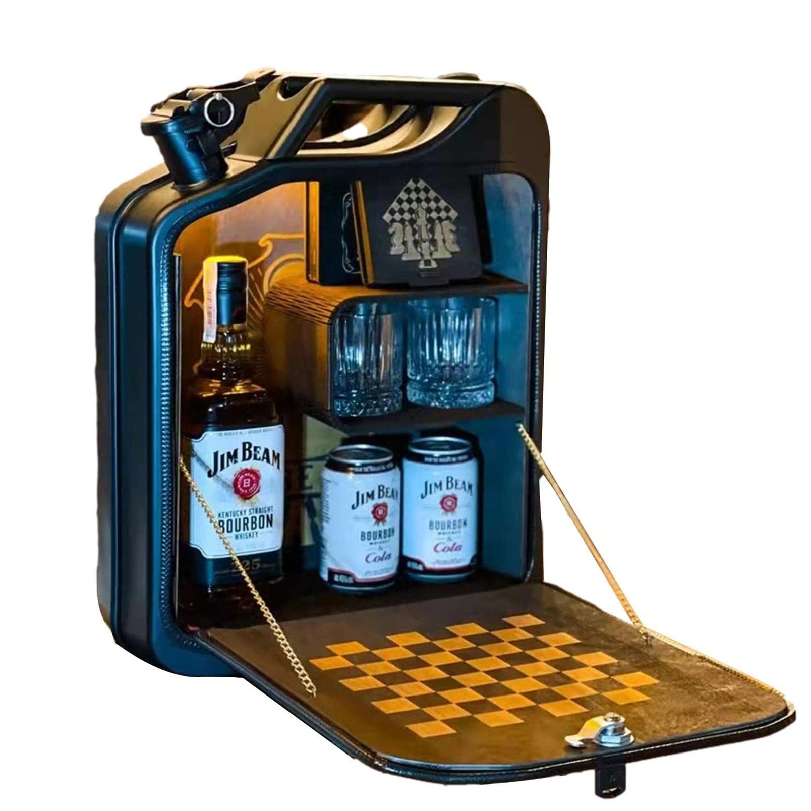 Mini Oil Drum Shaped Liquor Storage Box - Novelty Desktop Whiskey Can & Wine Holder, Holiday Christmas Gift for Men, Home Bar Decor - Perfect for Parties, Office & Man Cave Decorations
