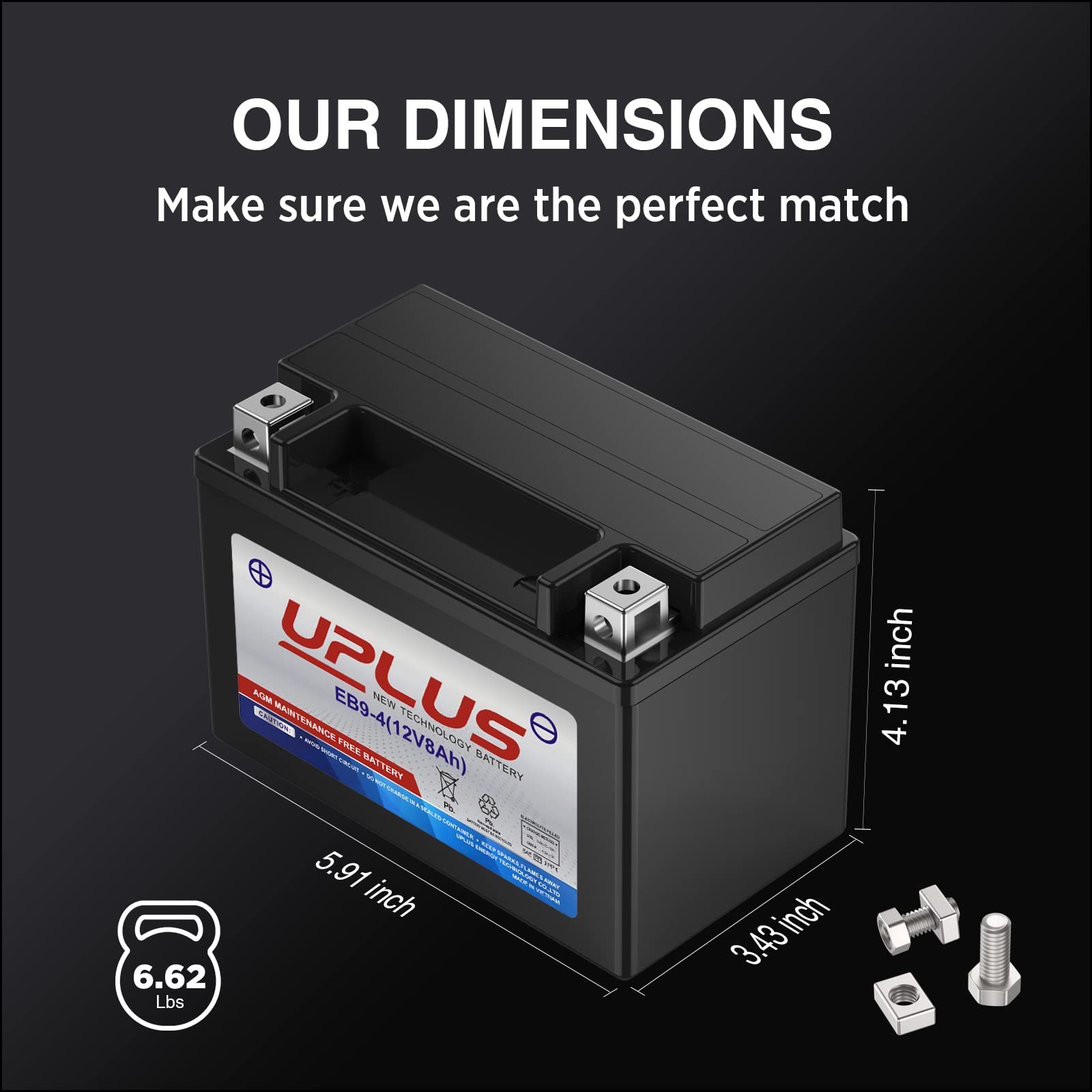 YTX9-BS Motorcycle Battery - Maintenance Free AGM Powersport Battery for ATV, Scooter & Motorcycles | Weatherproof & Vibration Resistant | Perfect for Off-Road Adventures & Daily Commuting