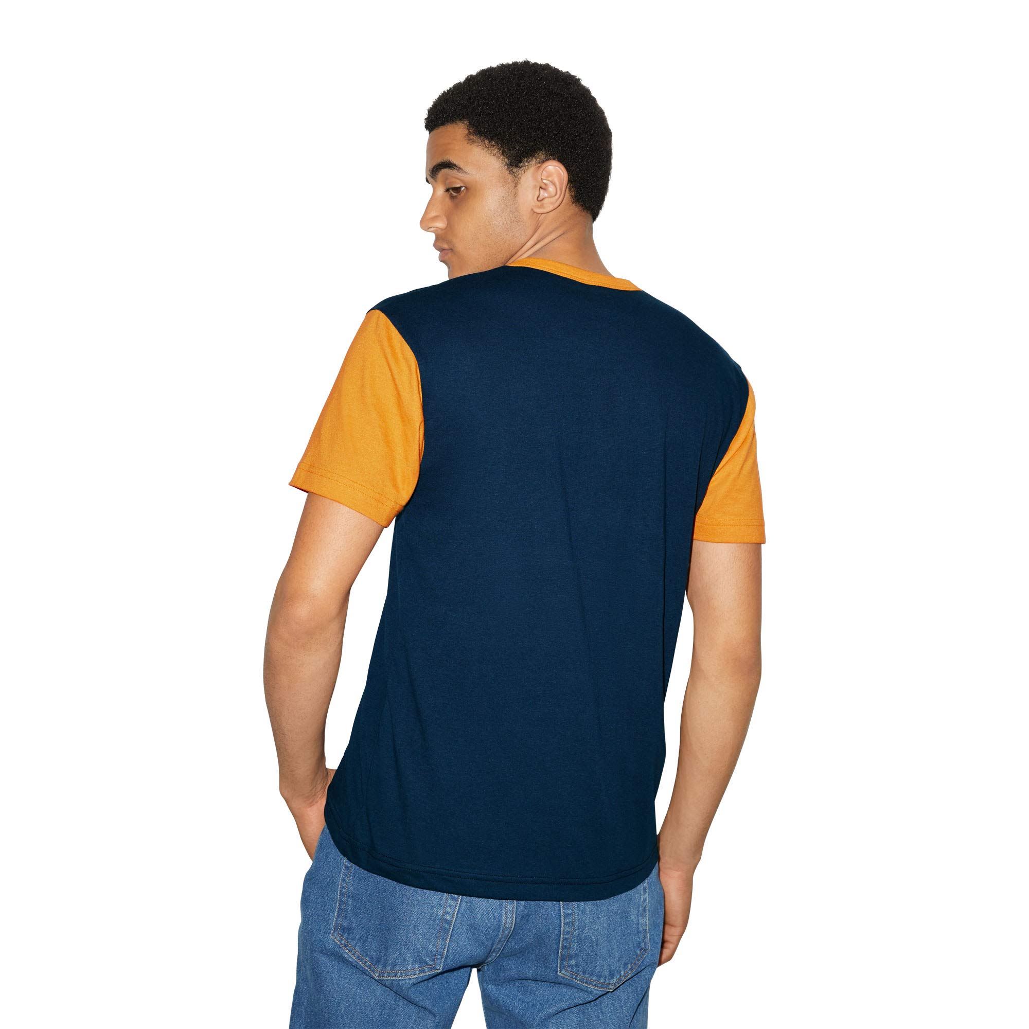 American Apparel Men's 50/50 Short Sleeve Colorblock Henley Shirt - Soft Cotton Blend Casual Tee for Everyday Wear, Gym & Outdoor Activities