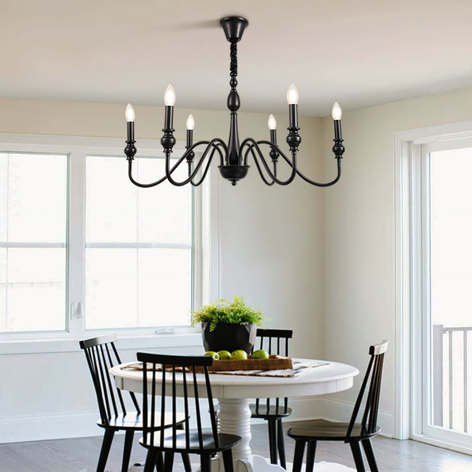 Baxton Candelabra Chandelier - Elegant 5-Light Crystal Ceiling Fixture for Dining Room, Bedroom & Living Room Lighting