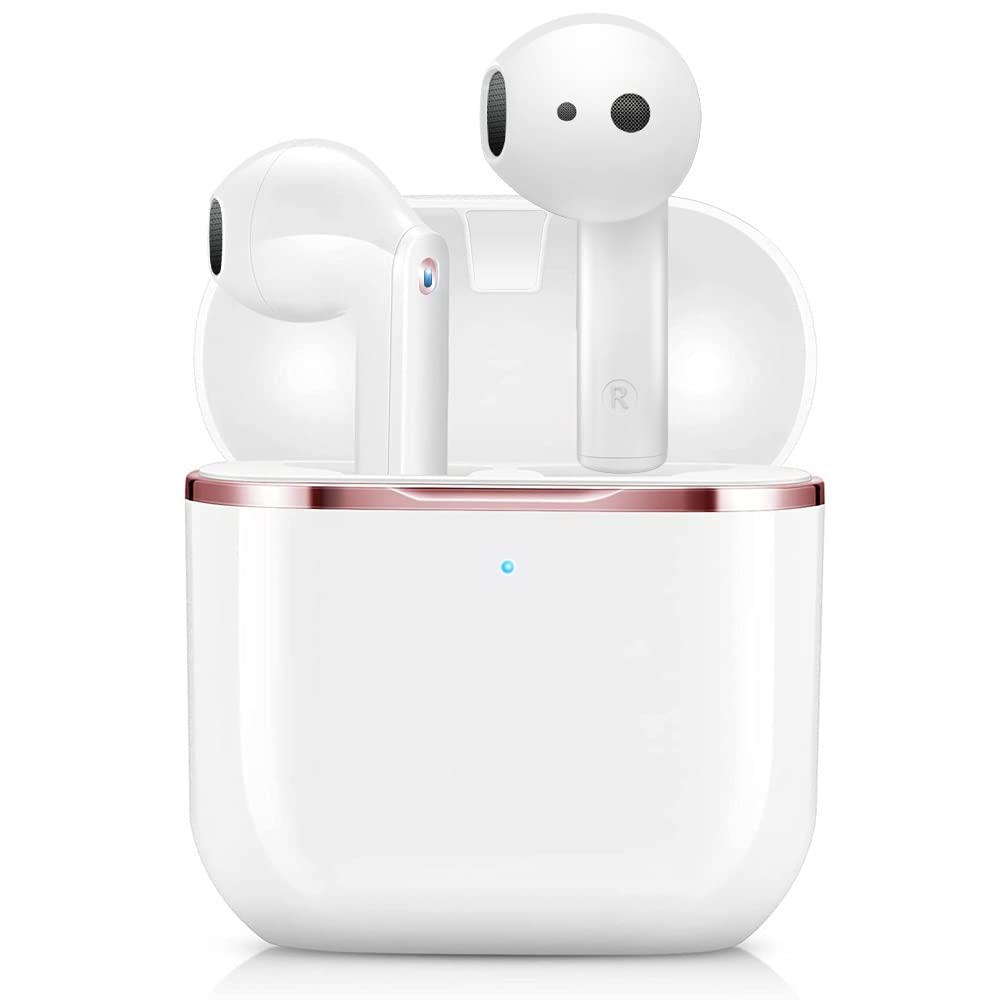Premium Wireless Earbuds with Wireless Charging Case, Bluetooth 5.0 Headphones, IPX7 Waterproof, Active Noise Cancelling, Deep Bass, 30H Playtime, Built-in Mic for iPhone/Android - Perfect for Workouts, Commuting & Travel