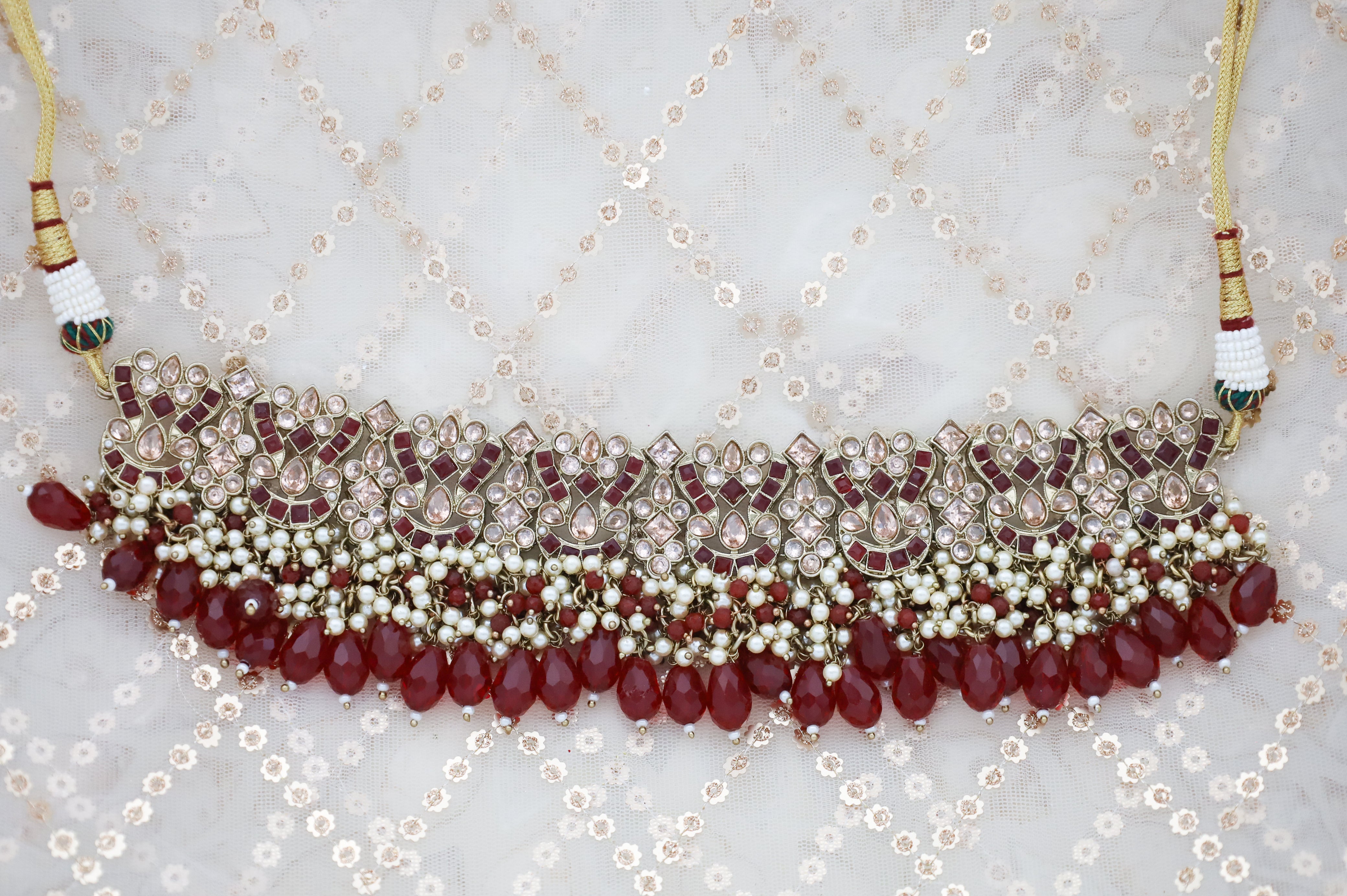 Vihana Polki Full Set Jewelry - Traditional Indian Kundan Necklace, Earrings & Bracelet Set for Weddings, Parties & Festive Occasions