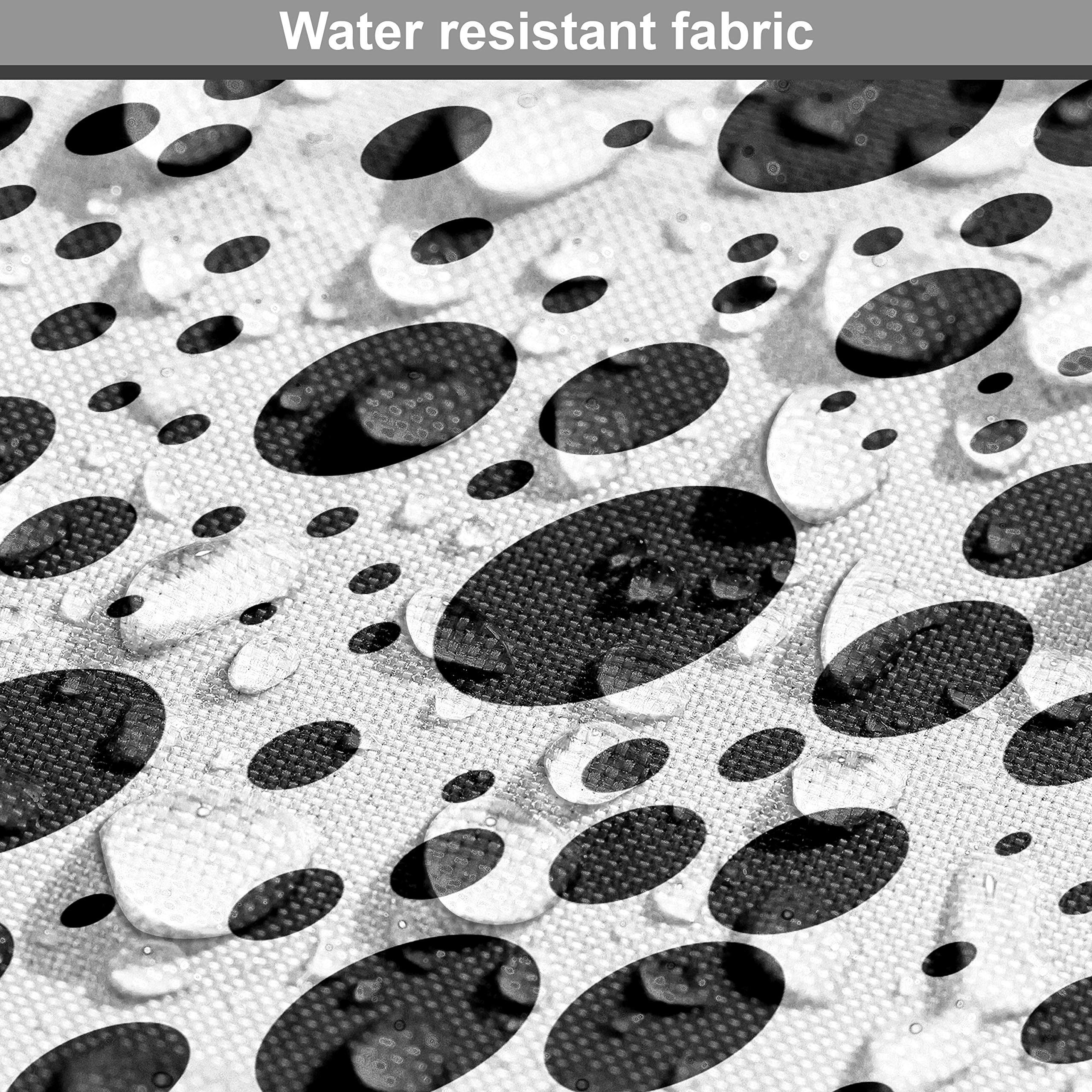 Ambesonne Black and White Dot Fabric by The Yard - 5 Yards of Upholstery Material for Sofa, Curtains & Home Decor | Modern Bubble Pattern Decorative Fabric for Living Room, Bedroom & DIY Projects