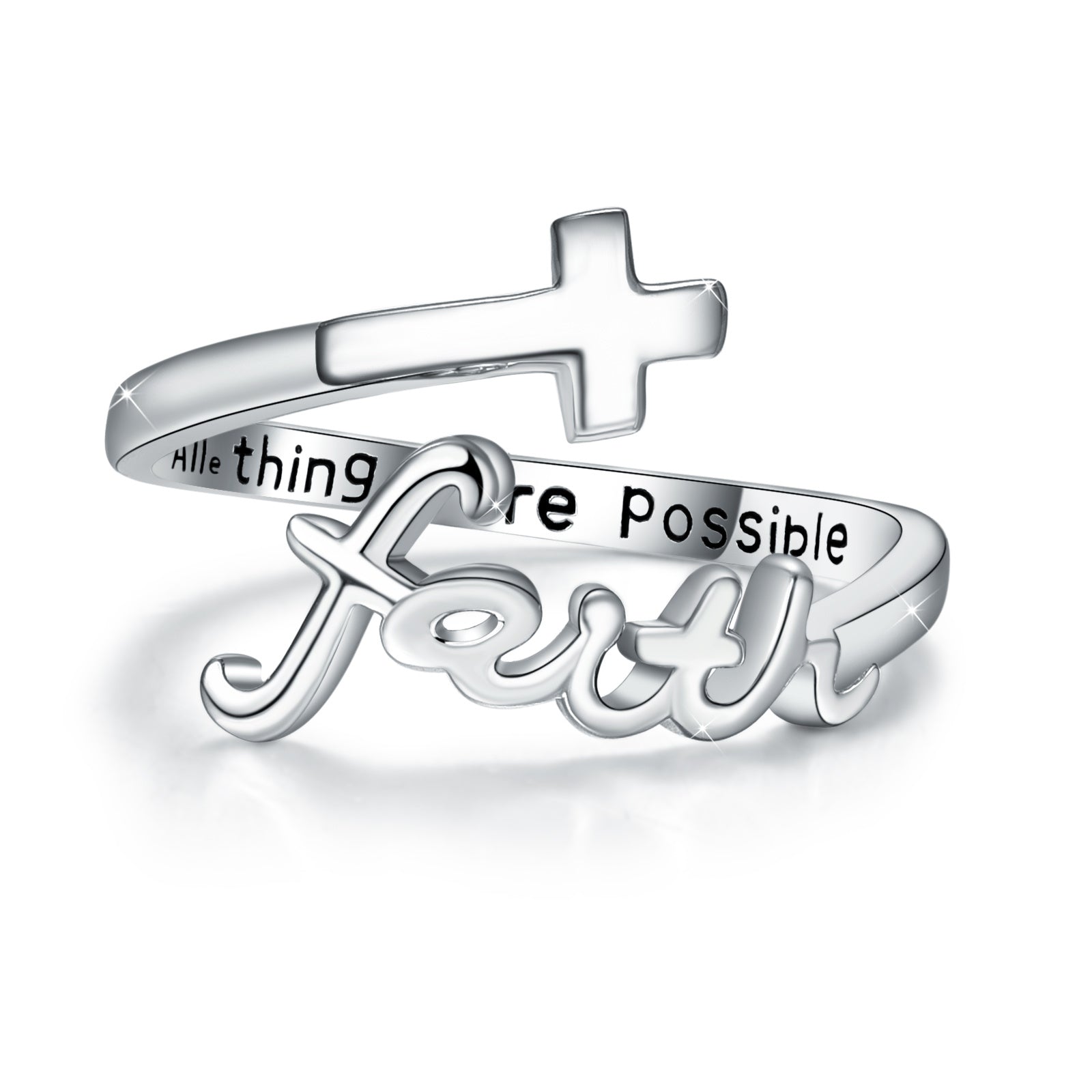 925 Sterling Silver Adjustable Cross Rings - Faith Inspired Jewelry for Women & Men - Perfect Gift for Mother, Wife, or Loved Ones - Ideal for Everyday Wear, Church, Weddings & Special Occasions