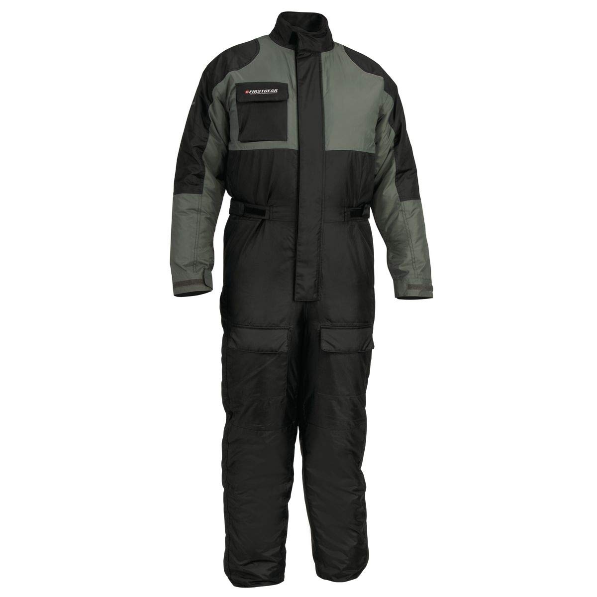 Firstgear Thermo One-Piece Motorcycle Suit for Men - Large Size, Black & Grey Color - Waterproof & Thermal Protection for Winter Riding