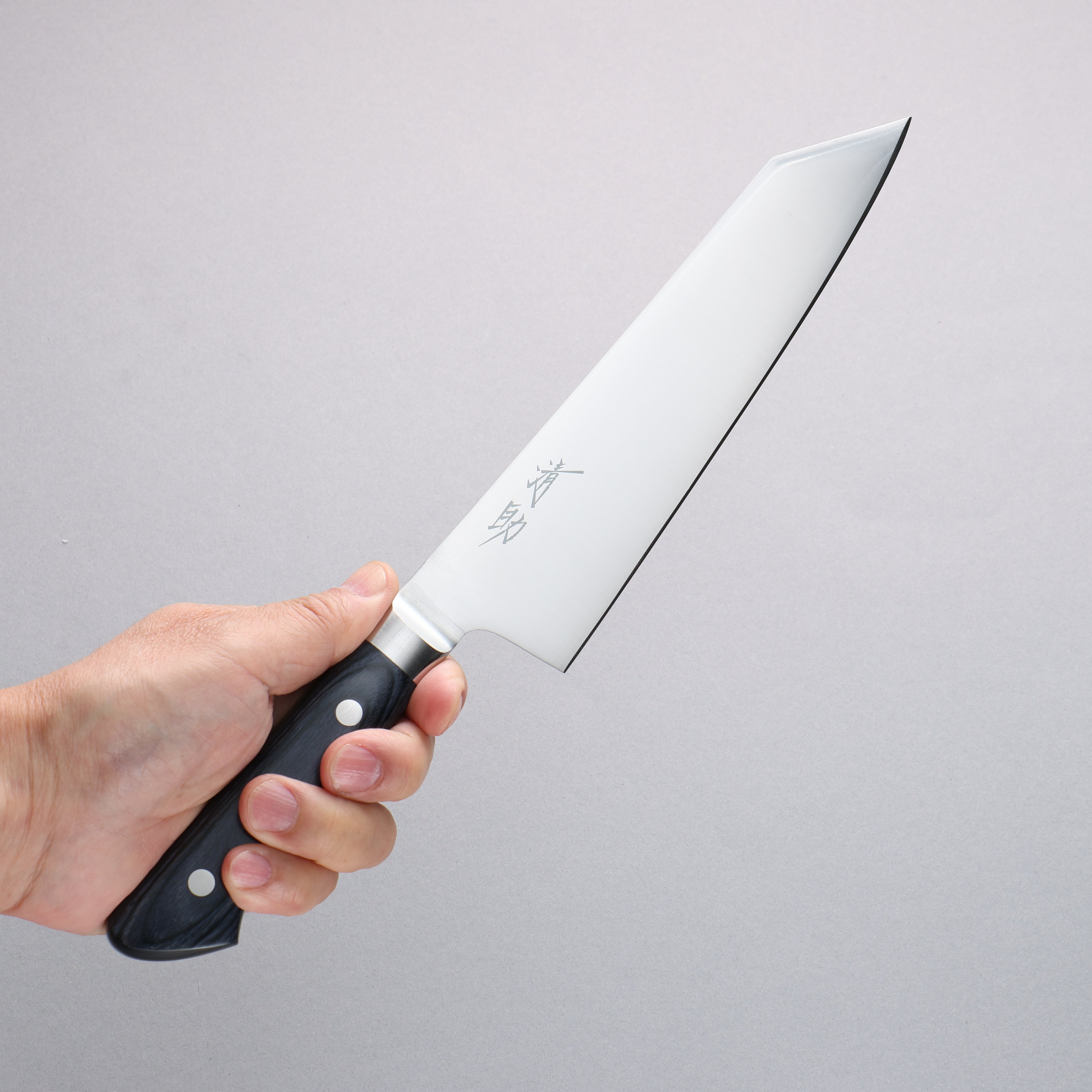 Premium Seisuke Seiten Molybdenum Kiritsuke Santoku Knife 195mm - Navy Blue Pakka Wood Handle - Japanese Kitchen Knife for Slicing, Dicing & Chopping Vegetables, Meat & Fish