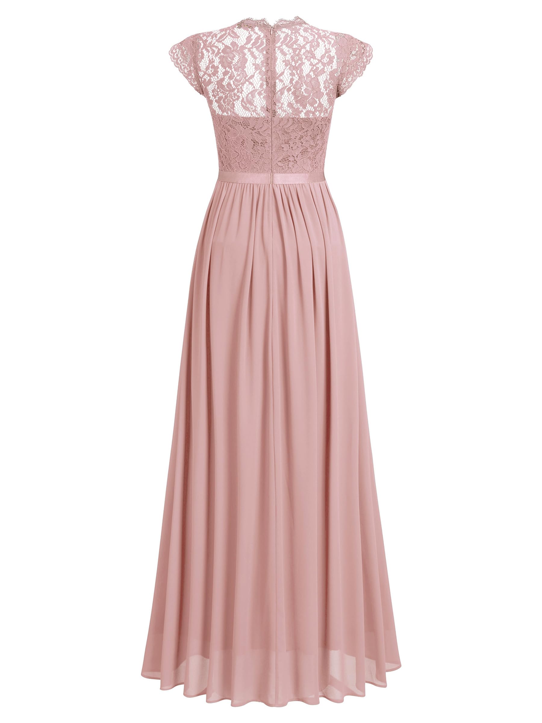 Elegant Miusol Women's Floral Lace Maxi Dress for Evening Party, Wedding, Prom & Special Occasions | Formal Long Gown with Floral Embroidery