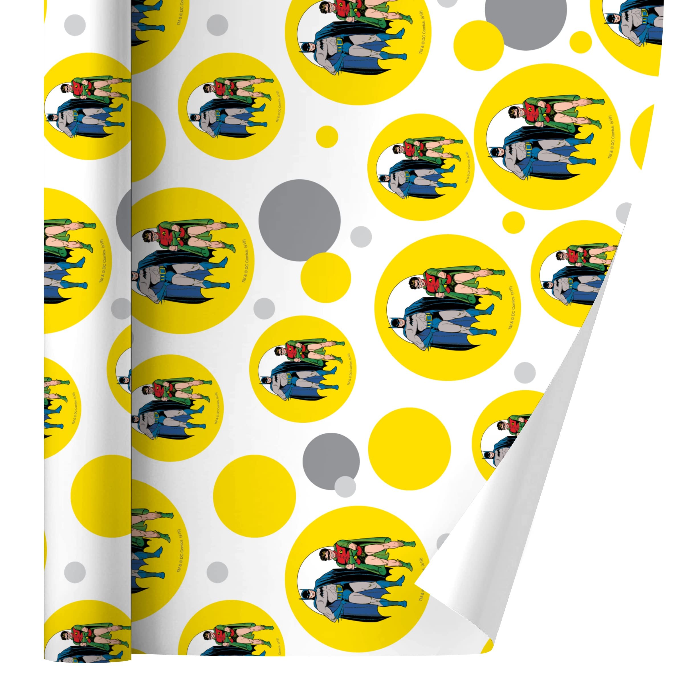 Batman and Robin Gift Wrap Paper Roll - Premium Superhero Wrapping Paper for Birthdays, Holidays & Special Occasions - Perfect for Comic Book Fans & DC Collectors