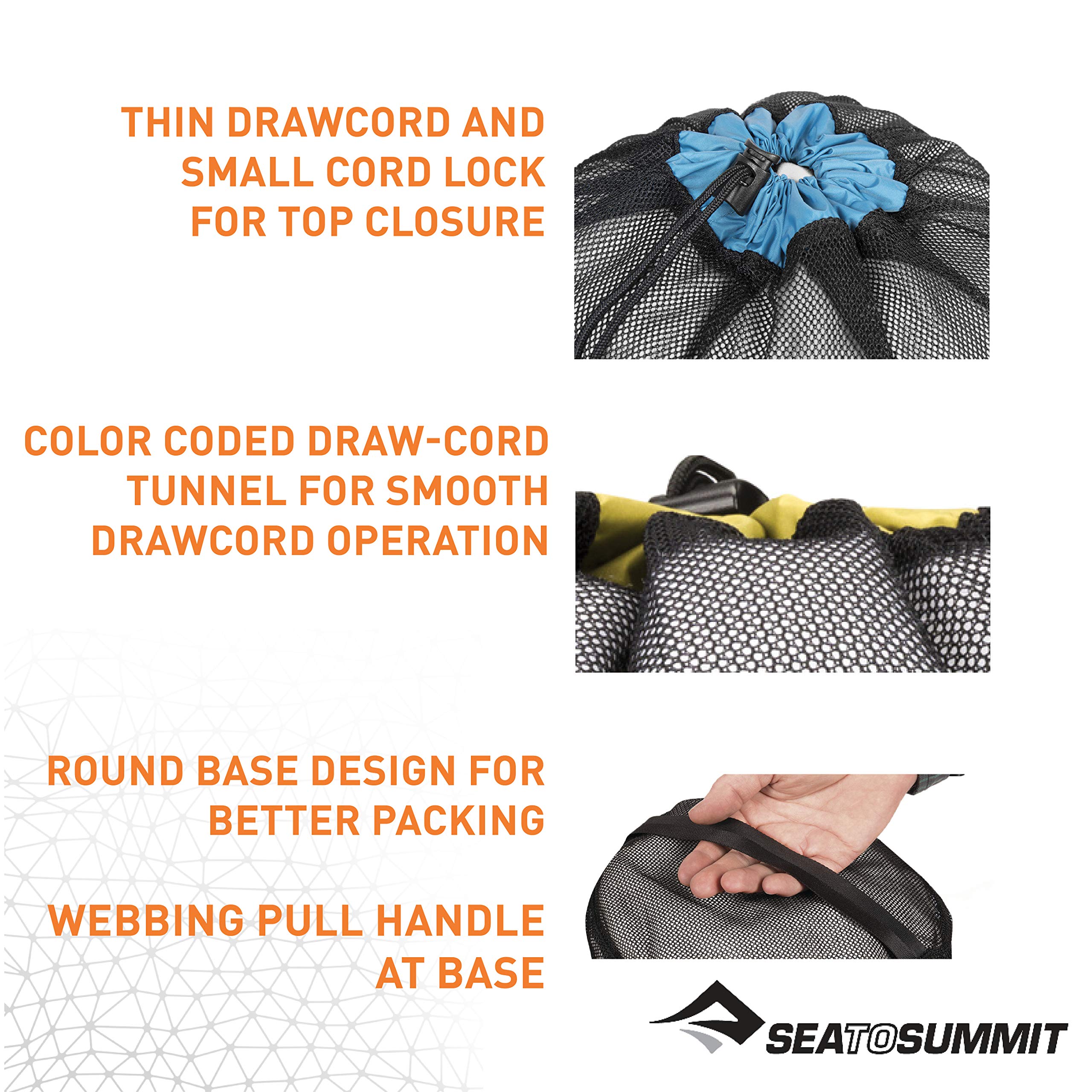 Sea to Summit Ultralight Mesh Stuff Sack 3-Piece Set - Compact Storage for Camping, Hiking & Travel Gear - Perfect for Backpacking, Outdoor Adventures & Organization